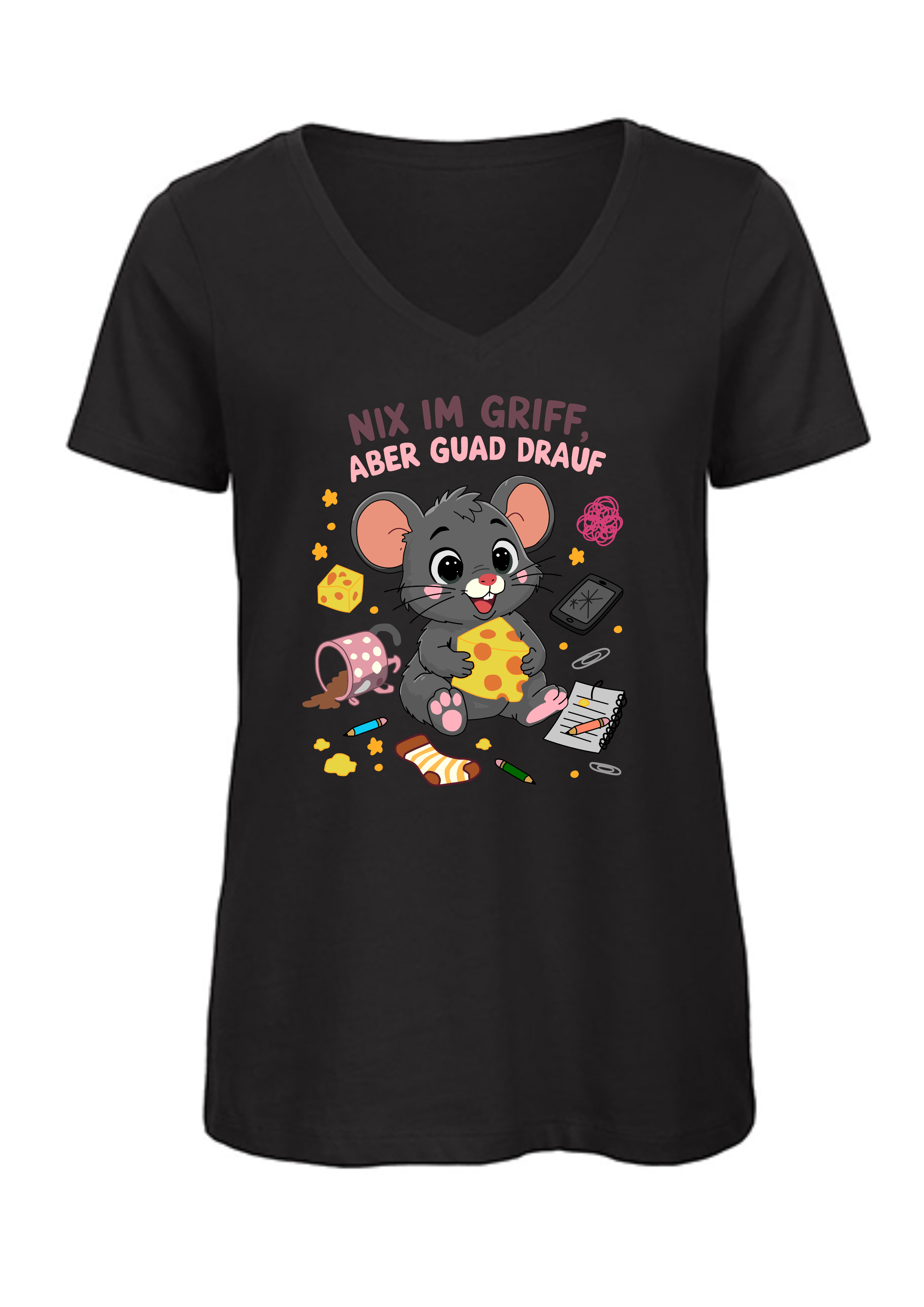 Chaosmaus | Damen T-Shirt V-Ausschnitt