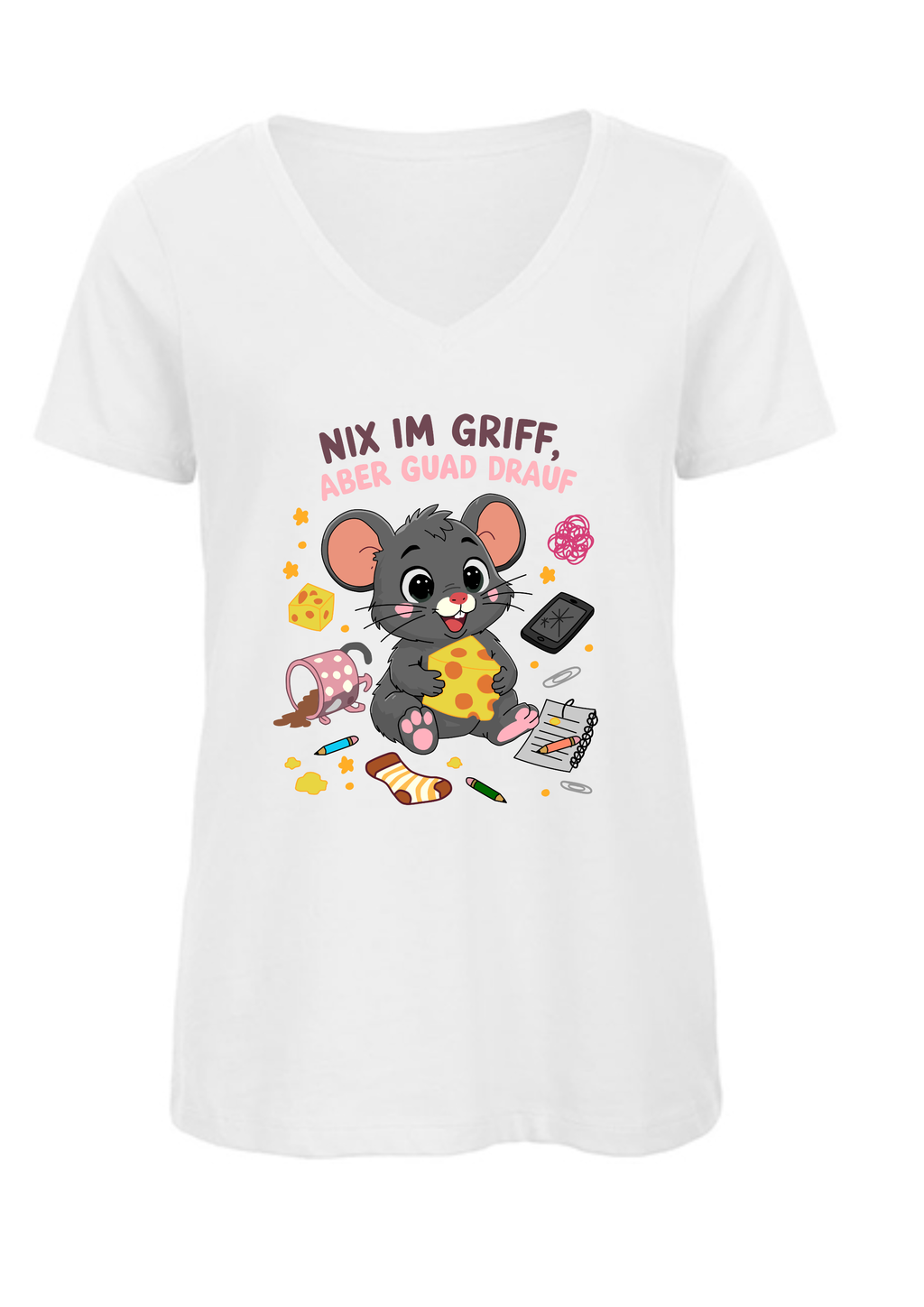 Chaosmaus | Damen T-Shirt V-Ausschnitt