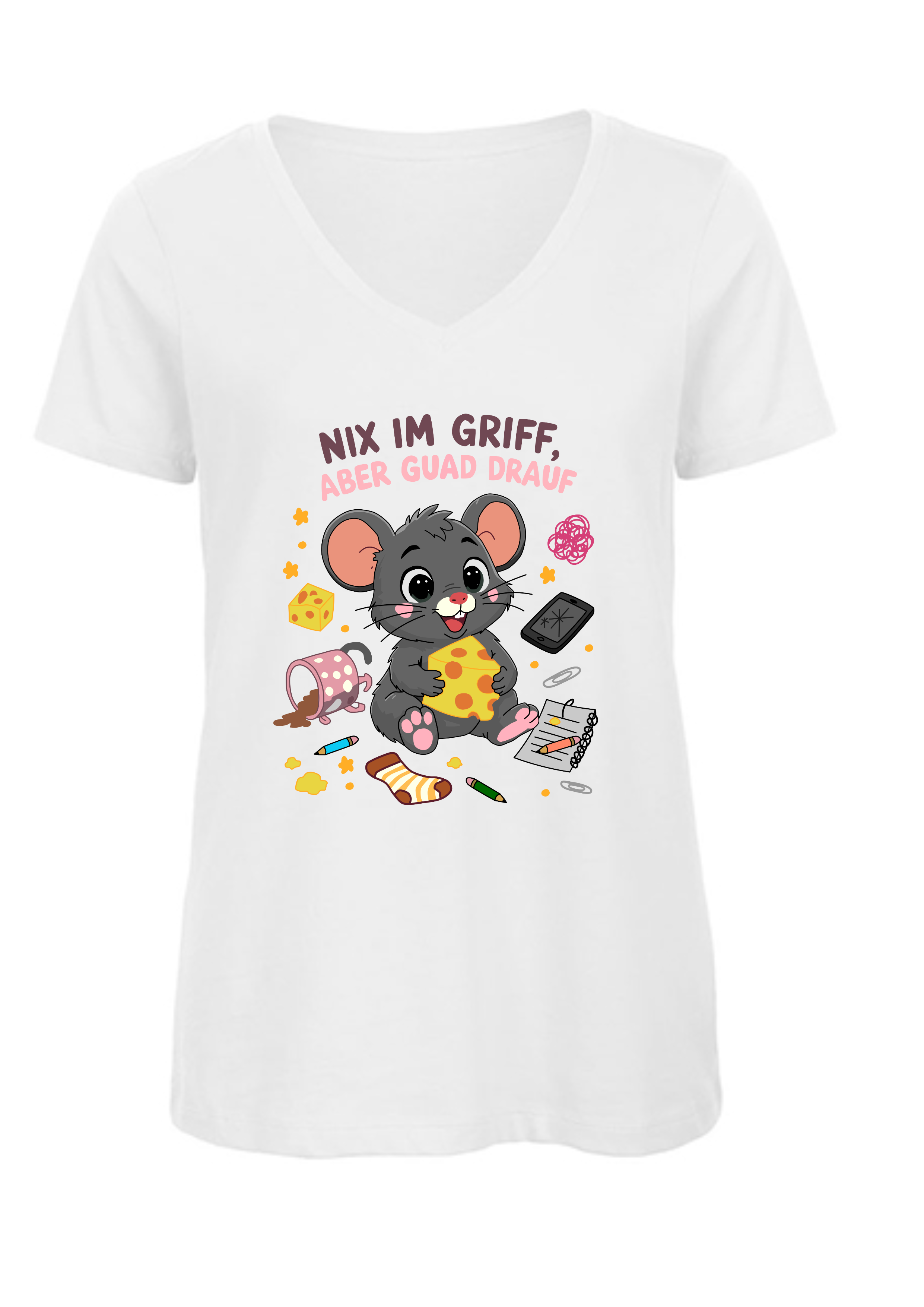 Chaosmaus | Damen T-Shirt V-Ausschnitt