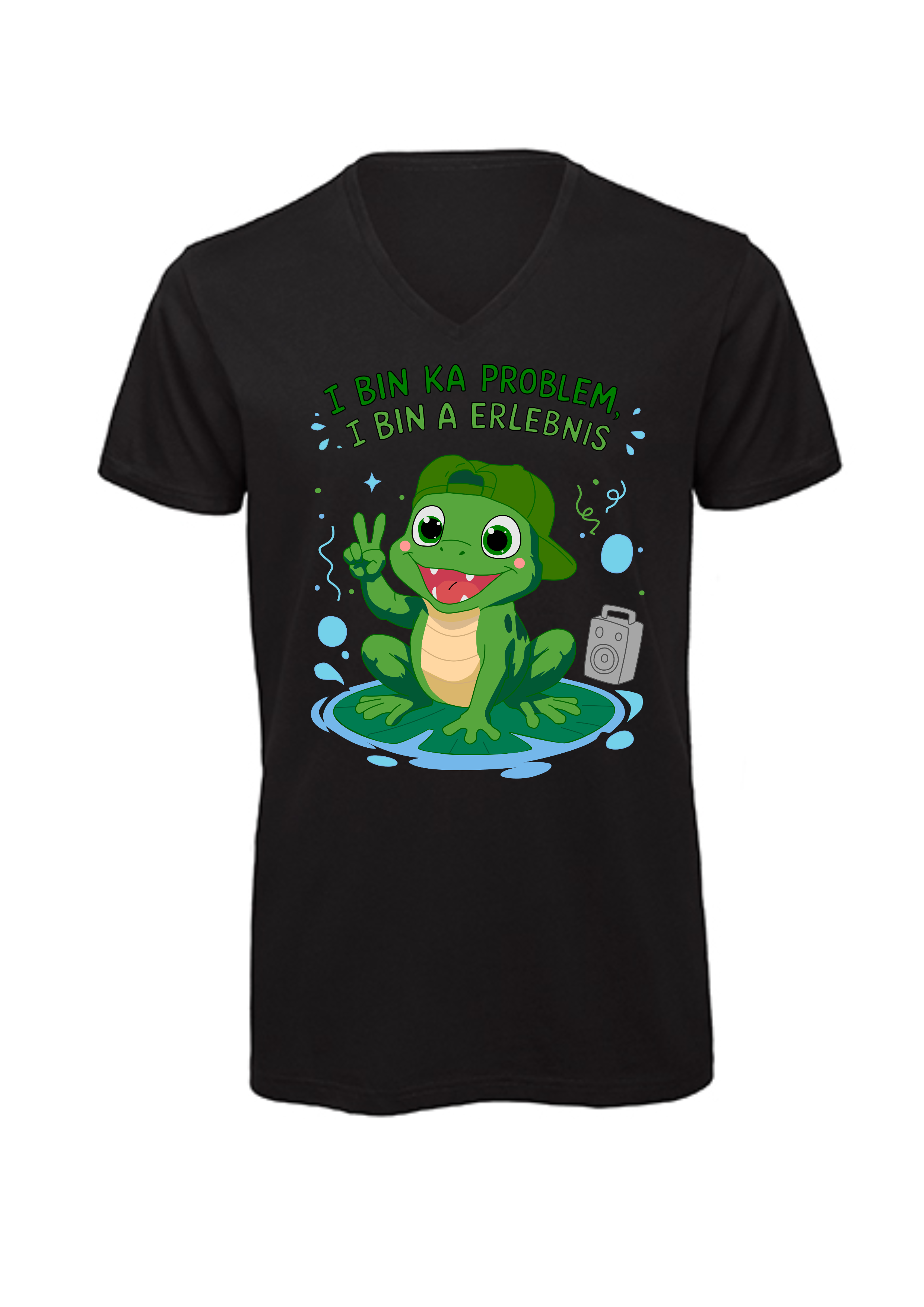 Erlebnisfrosch | T-Shirt Herren V-Ausschnitt