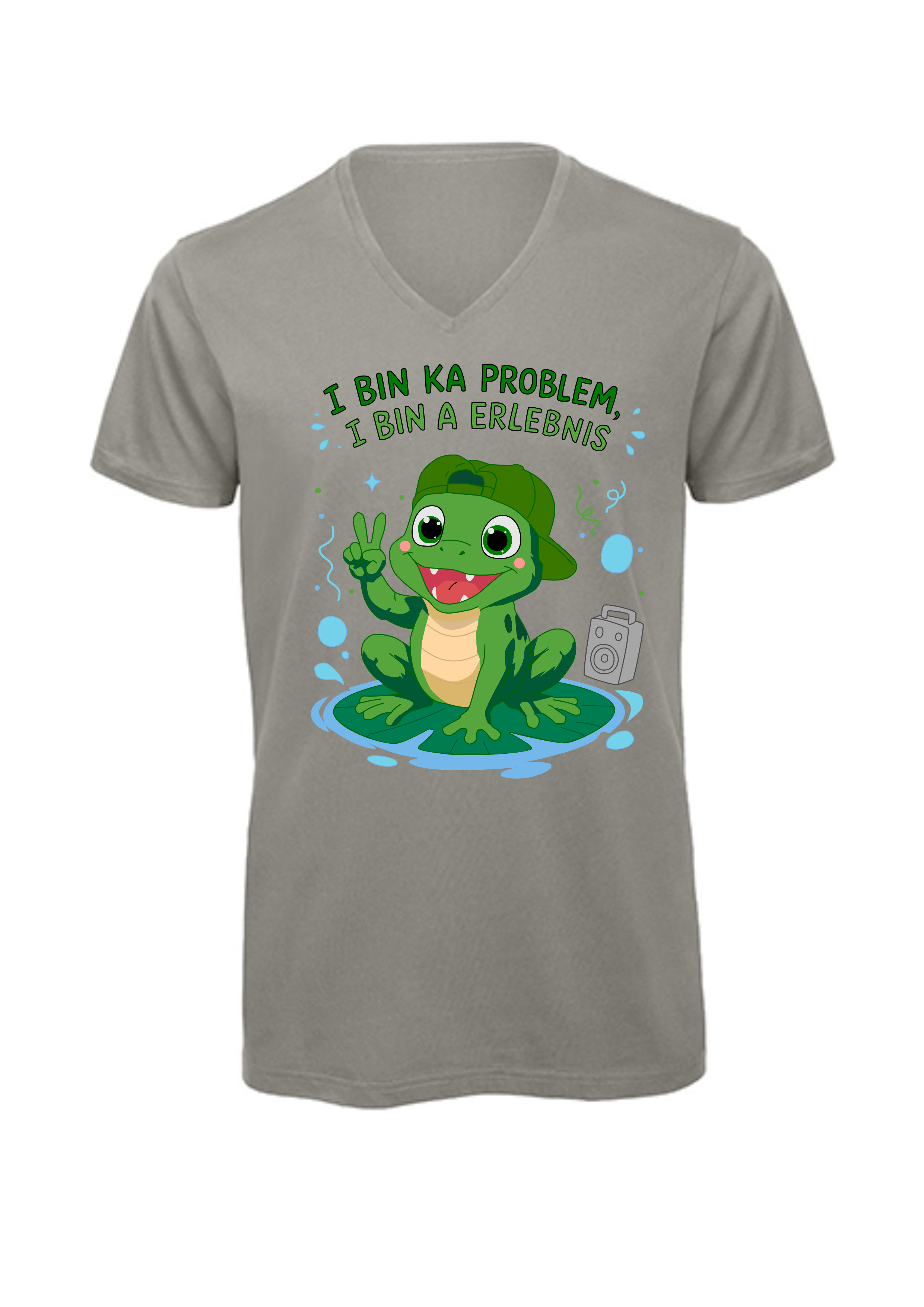 Erlebnisfrosch | T-Shirt Herren V-Ausschnitt
