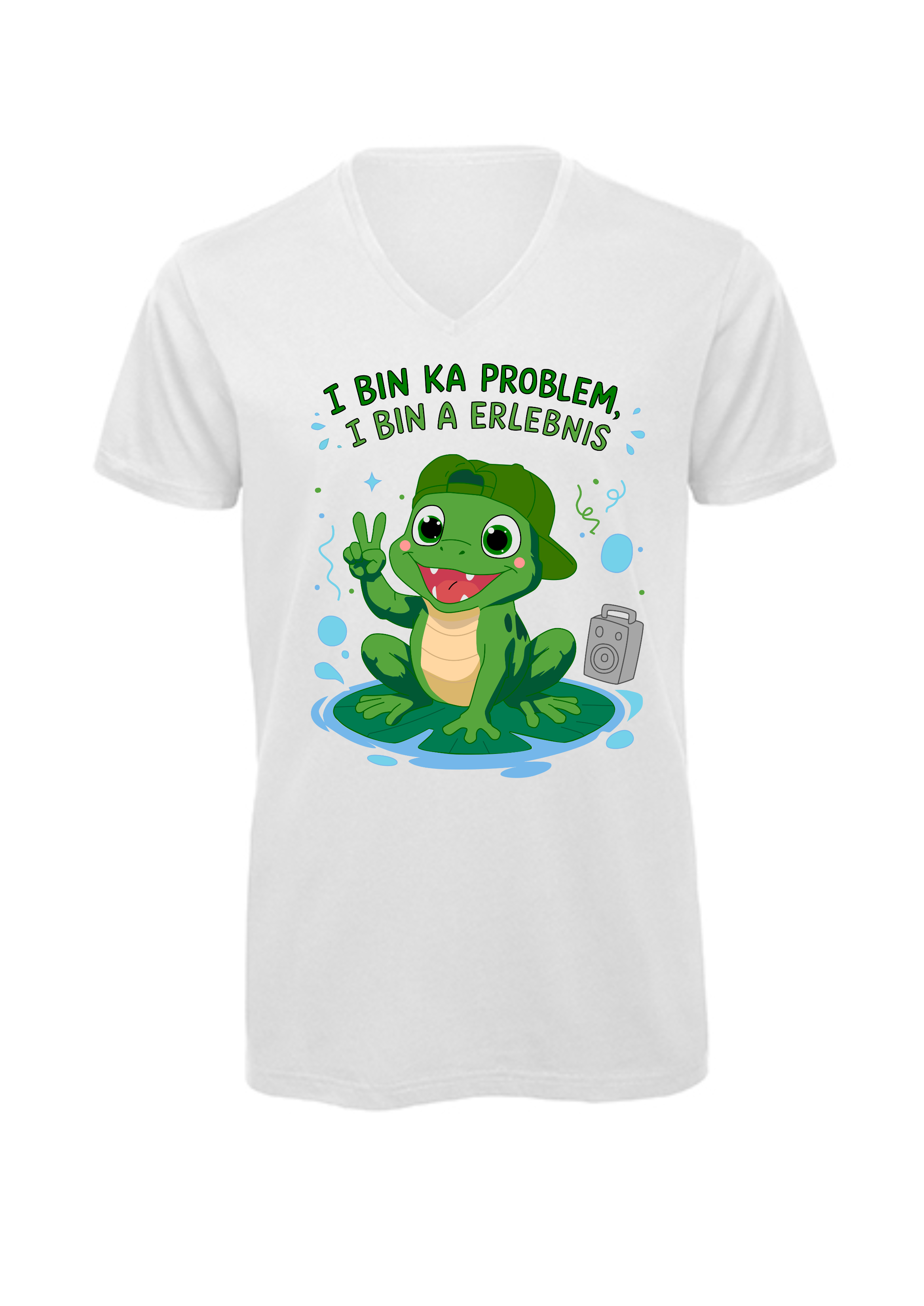 Erlebnisfrosch | T-Shirt Herren V-Ausschnitt