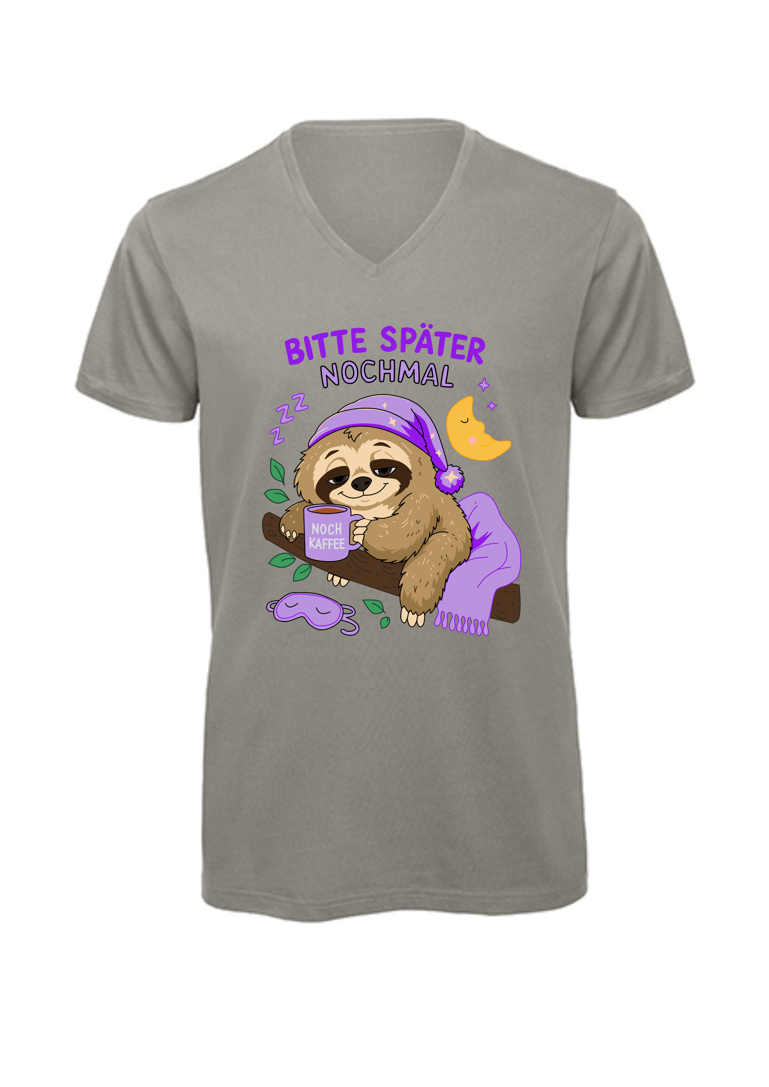 Bitte später nochmal - Faultier | T-Shirt Herren V-Ausschnitt