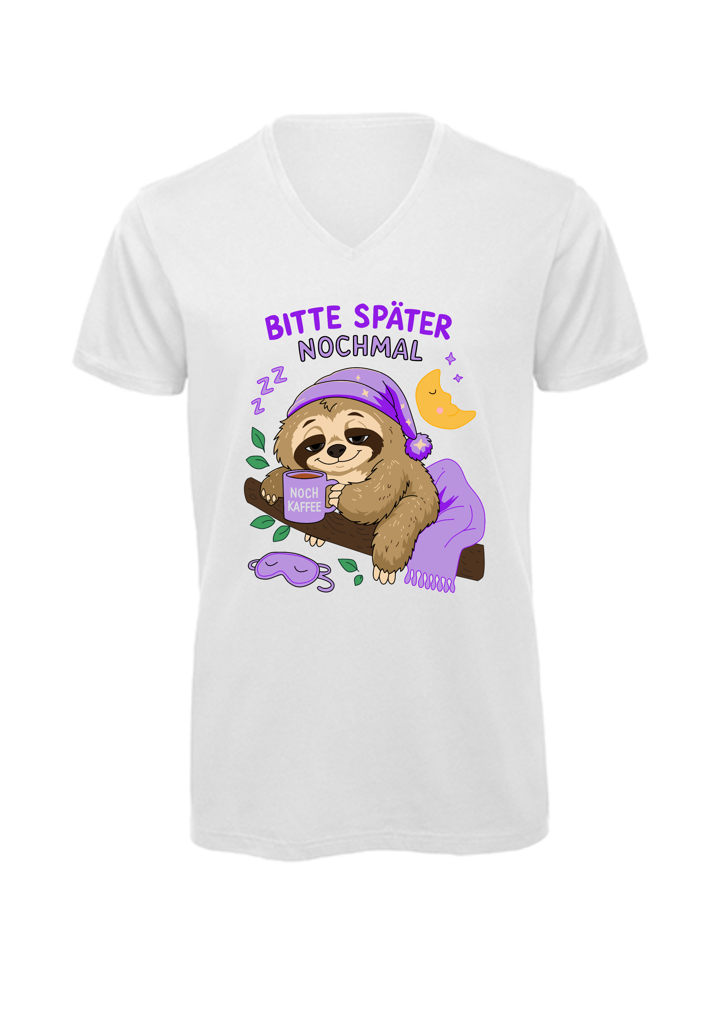 Bitte später nochmal - Faultier | T-Shirt Herren V-Ausschnitt