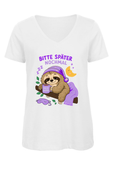 Bitte später nochmal - Faultier | Damen T-Shirt V-Ausschnitt