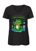 I bin ka Problem, i bin a Erlebnis - Frosch | Damen T-Shirt V-Ausschnitt