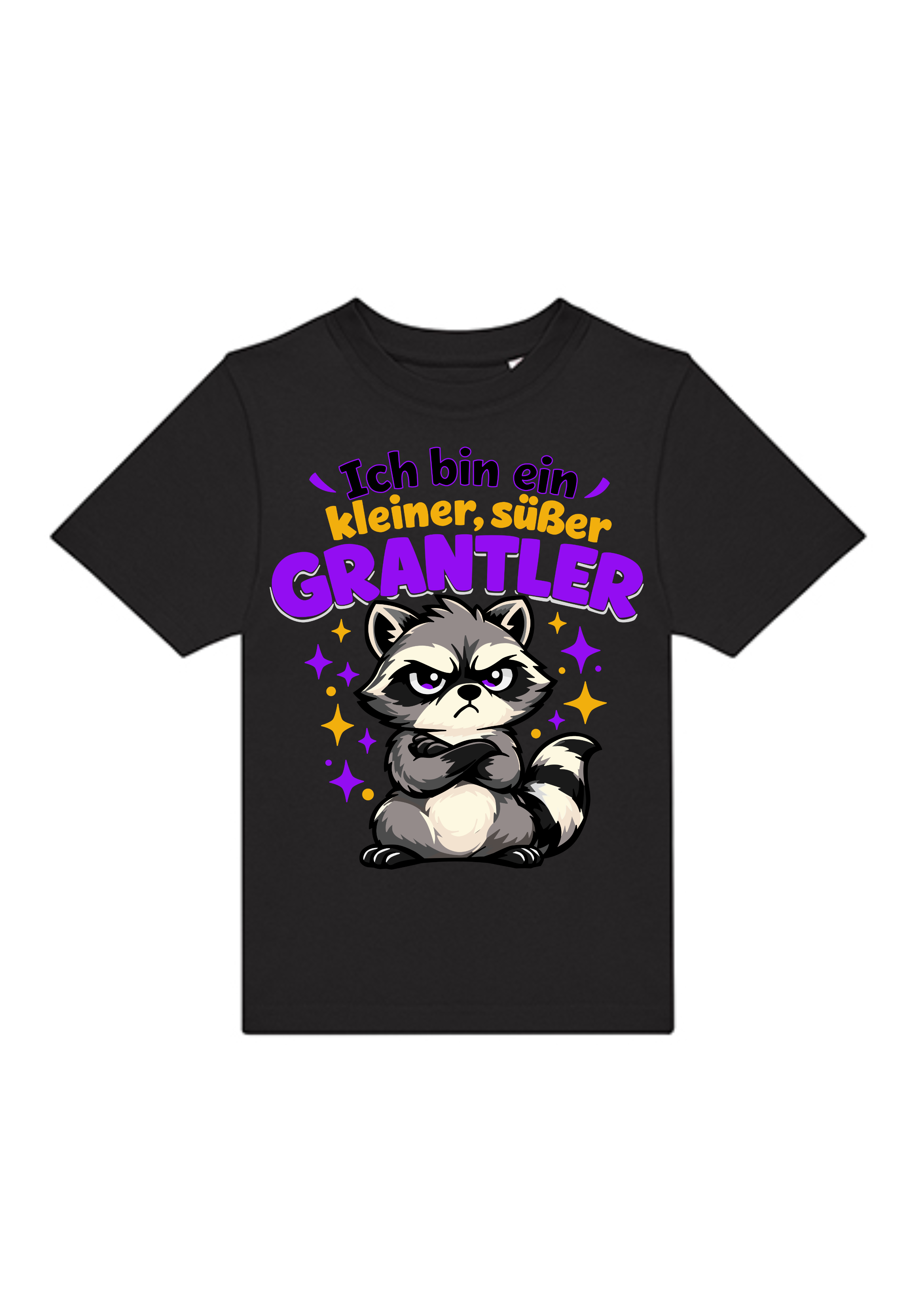 Kleiner, süßer Grantler - Waschbär | Kinder T-Shirt Rundhals