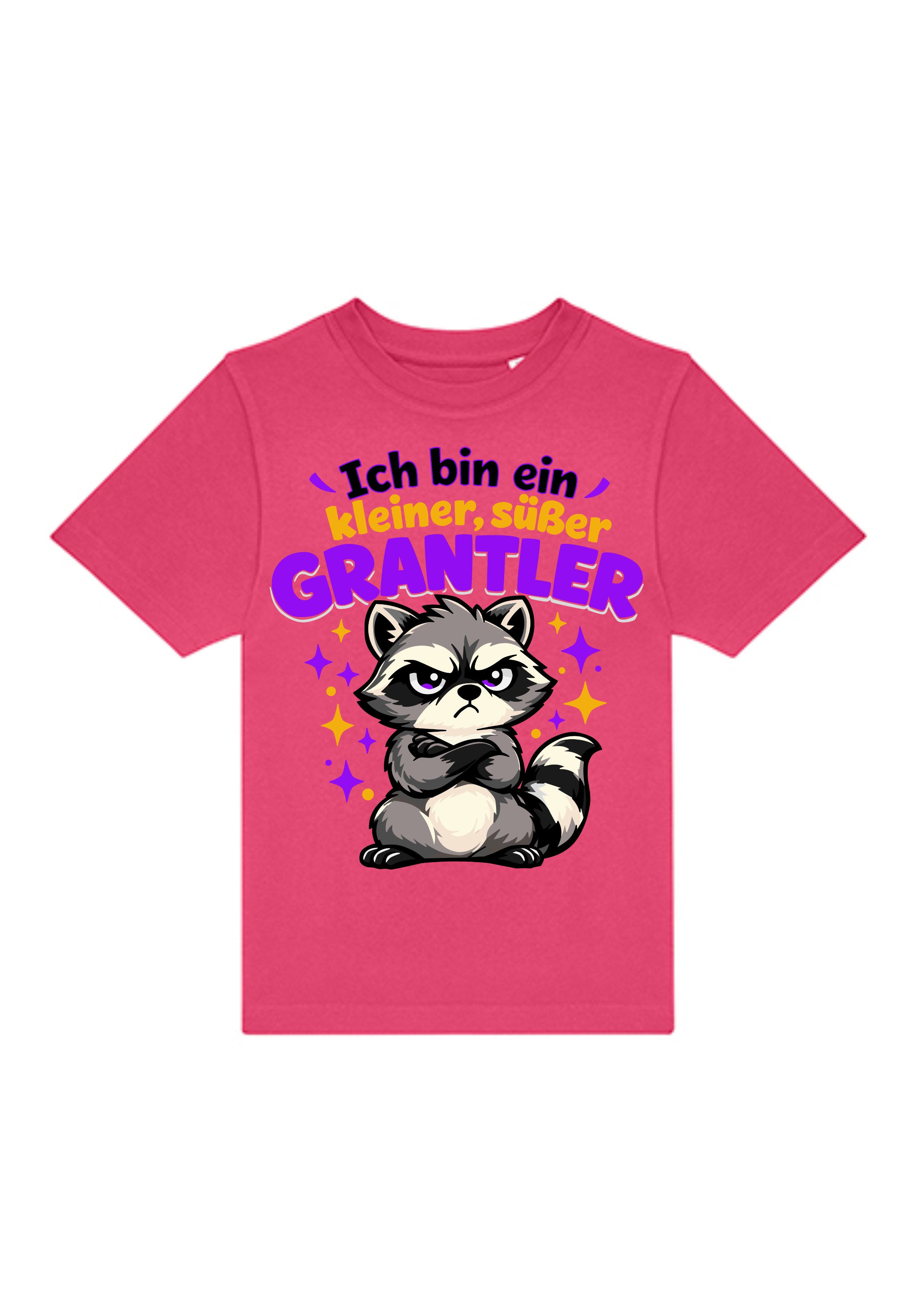 Kleiner, süßer Grantler - Waschbär | Kinder T-Shirt Rundhals