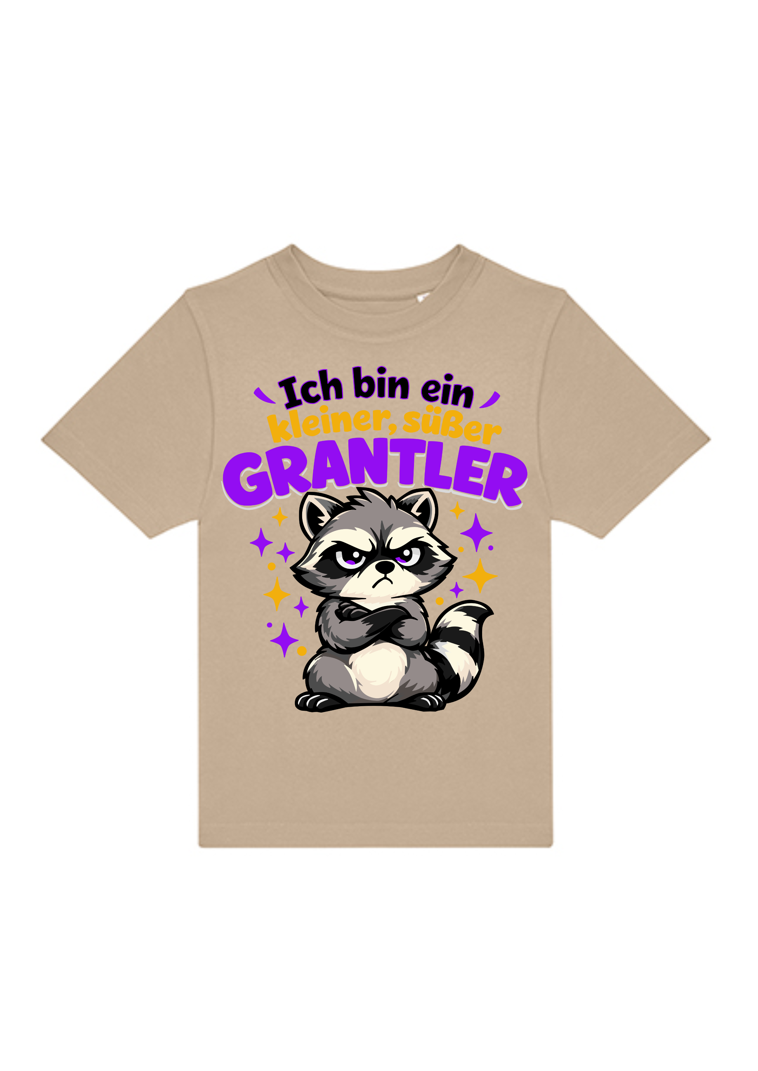Kleiner, süßer Grantler - Waschbär | Kinder T-Shirt Rundhals