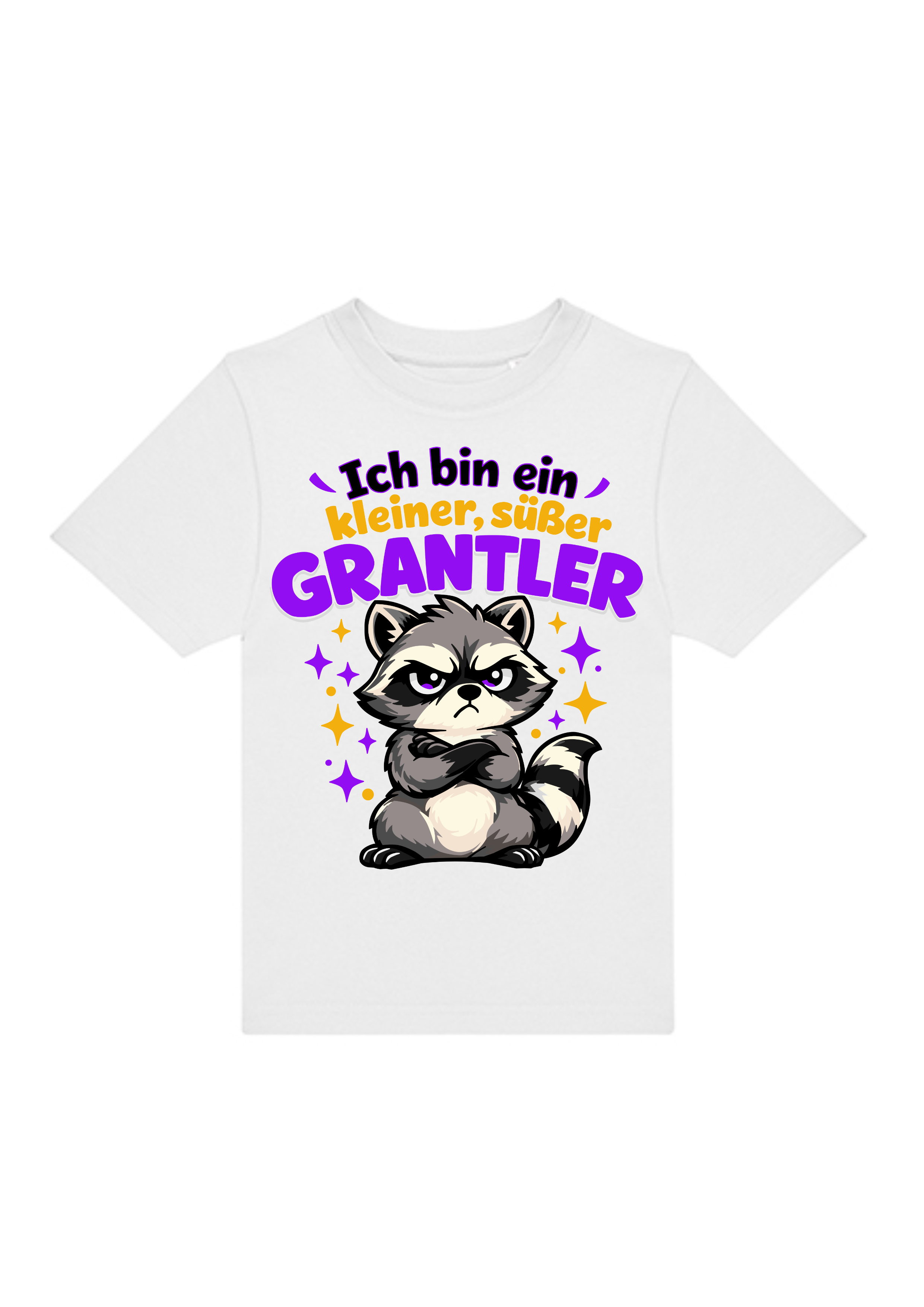 Kleiner, süßer Grantler - Waschbär | Kinder T-Shirt Rundhals