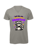 Kleiner, süßer Grantler - Waschbär | T-Shirt Herren V-Ausschnitt