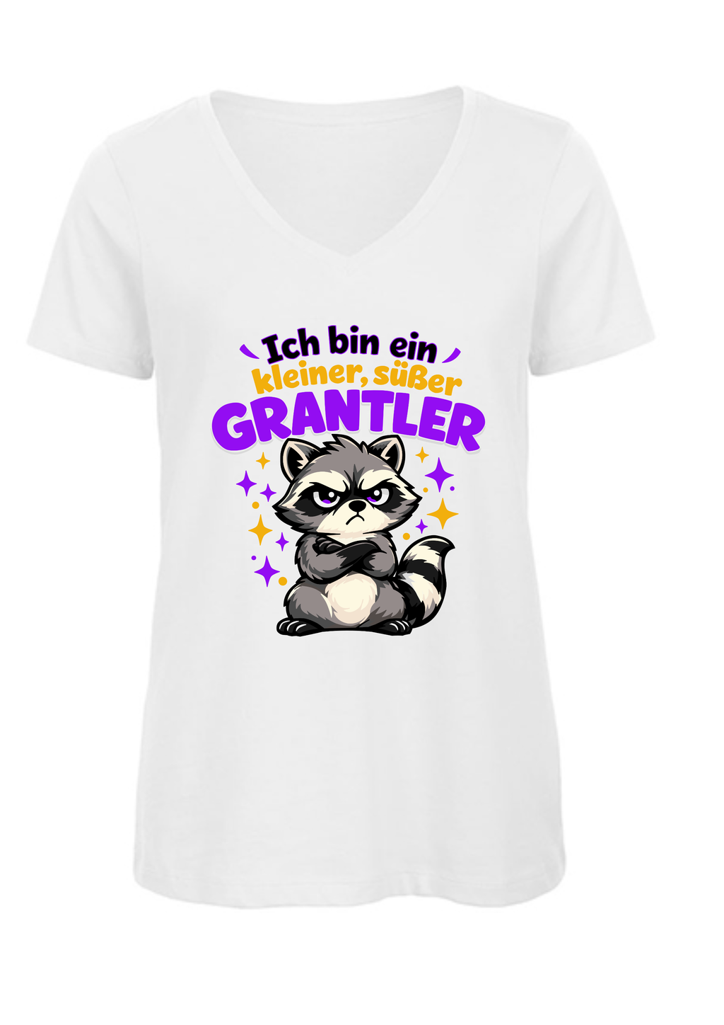 Kleiner, süßer Grantler | Damen T-Shirt V-Ausschnitt