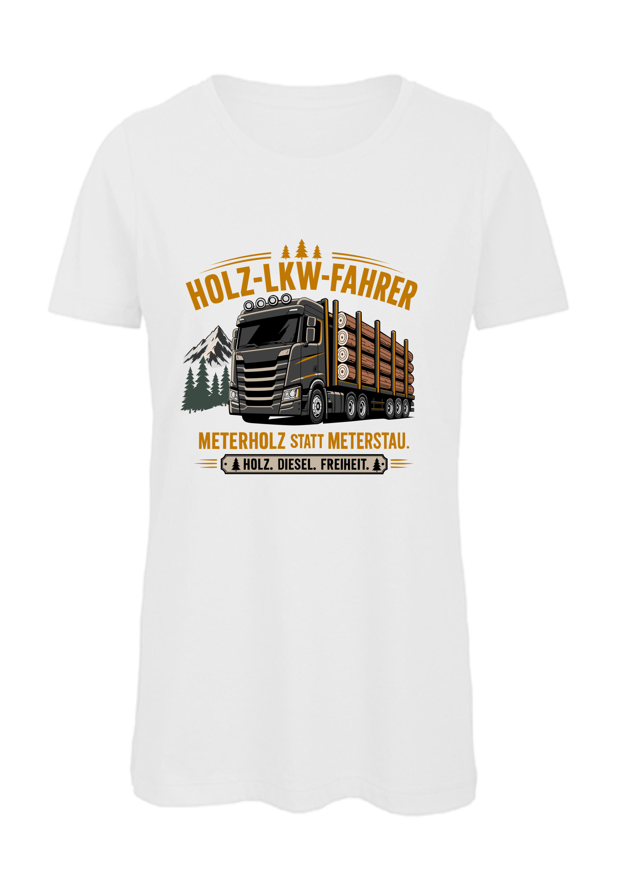 Holz-LKW-Fahrer | Damen T-Shirt Rundhals
