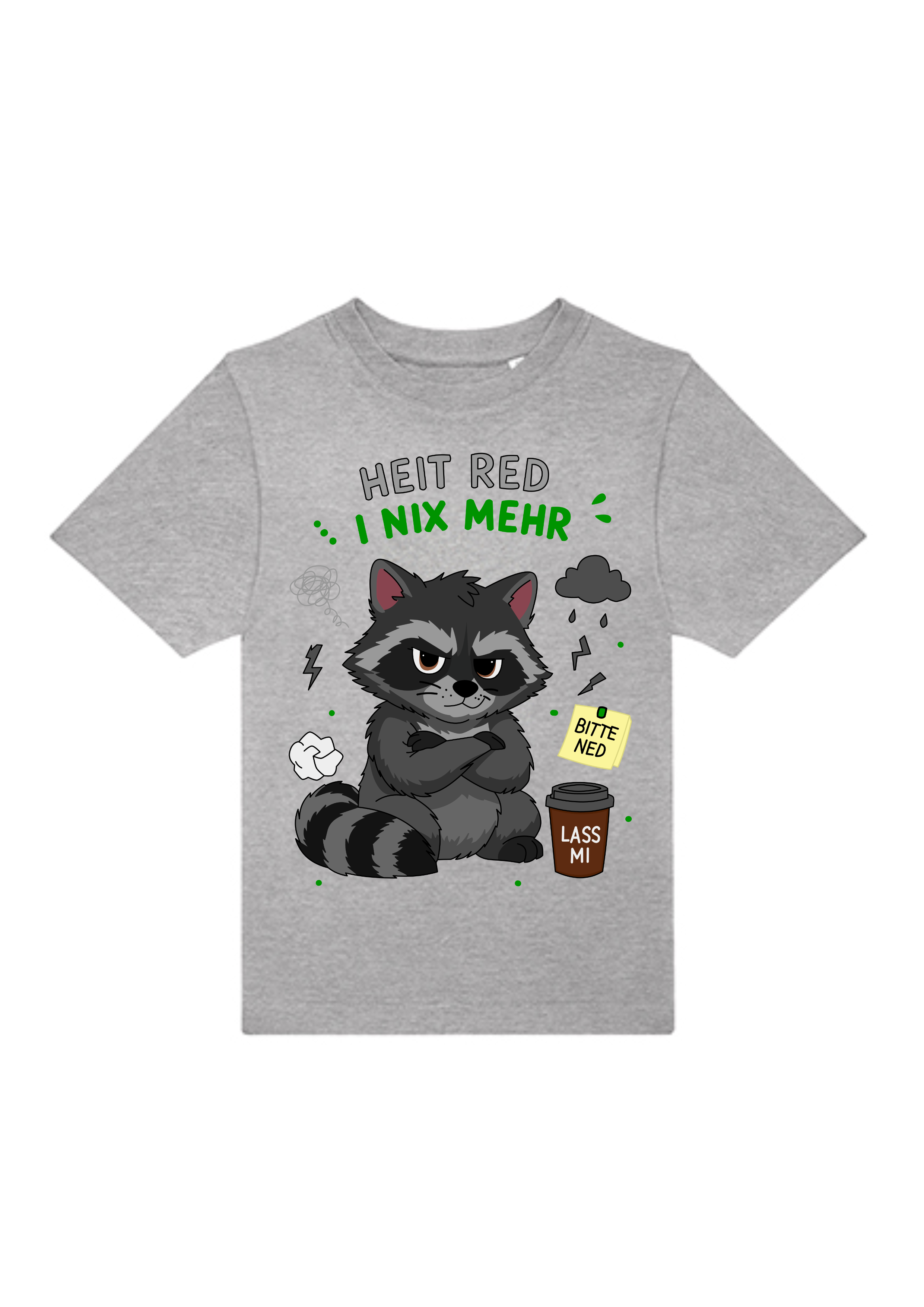 Heit red i nix mehr - Waschbär | Kinder T-Shirt Rundhals