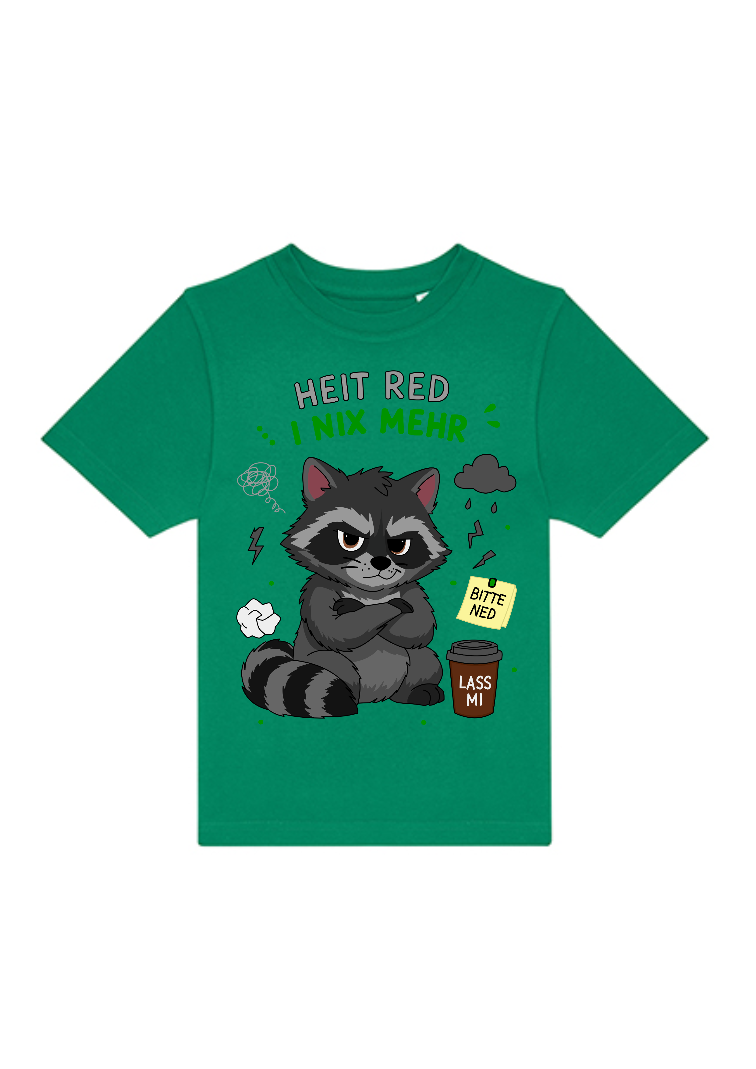 Heit red i nix mehr - Waschbär | Kinder T-Shirt Rundhals