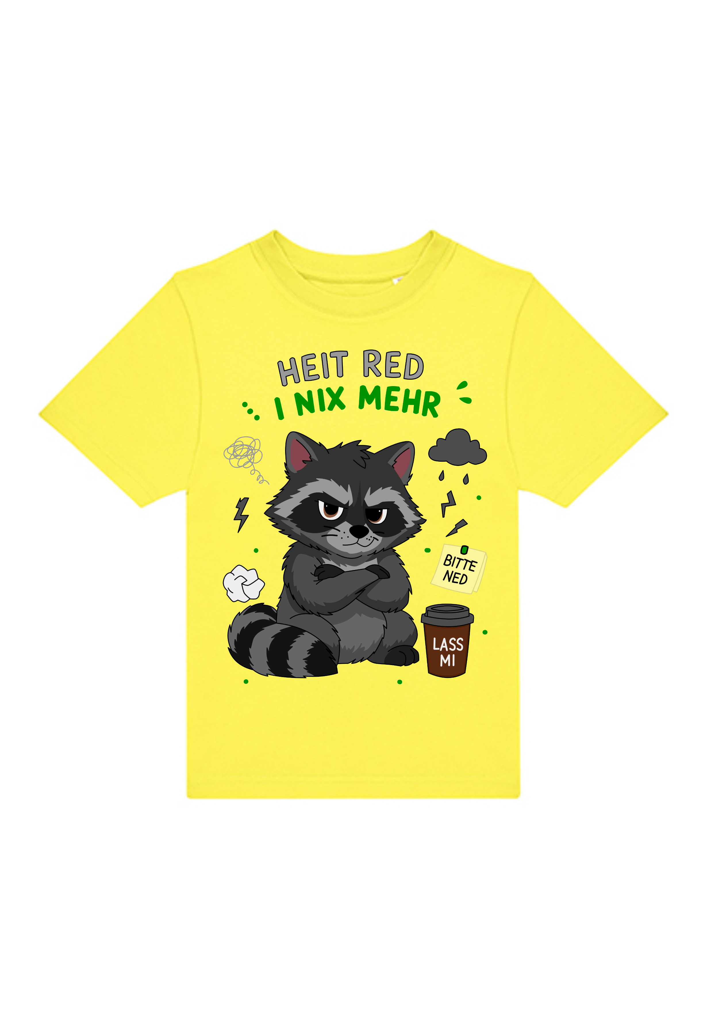 Heit red i nix mehr - Waschbär | Kinder T-Shirt Rundhals