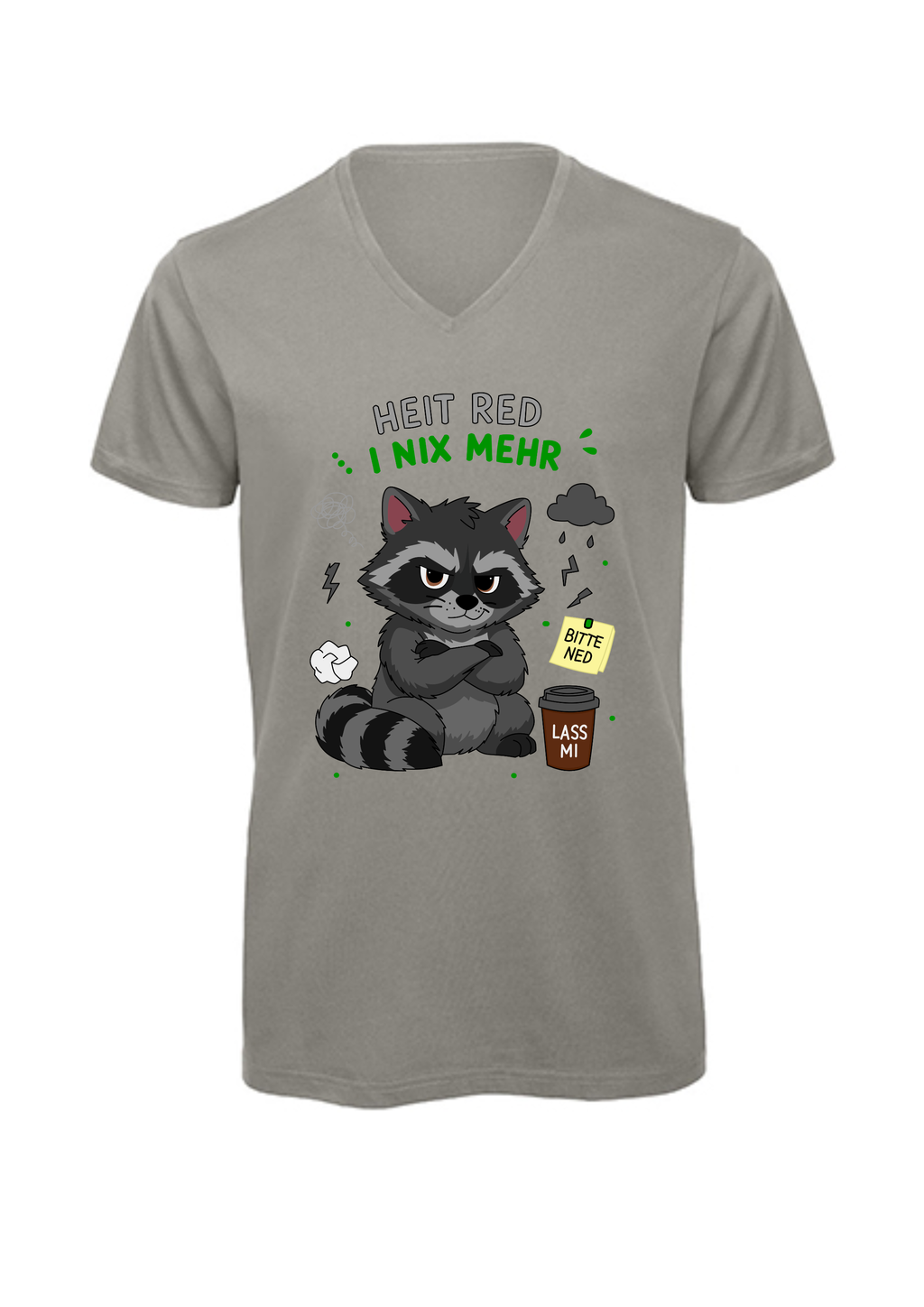 Heit red i nix mehr - Wachbär | T-Shirt Herren V-Ausschnitt