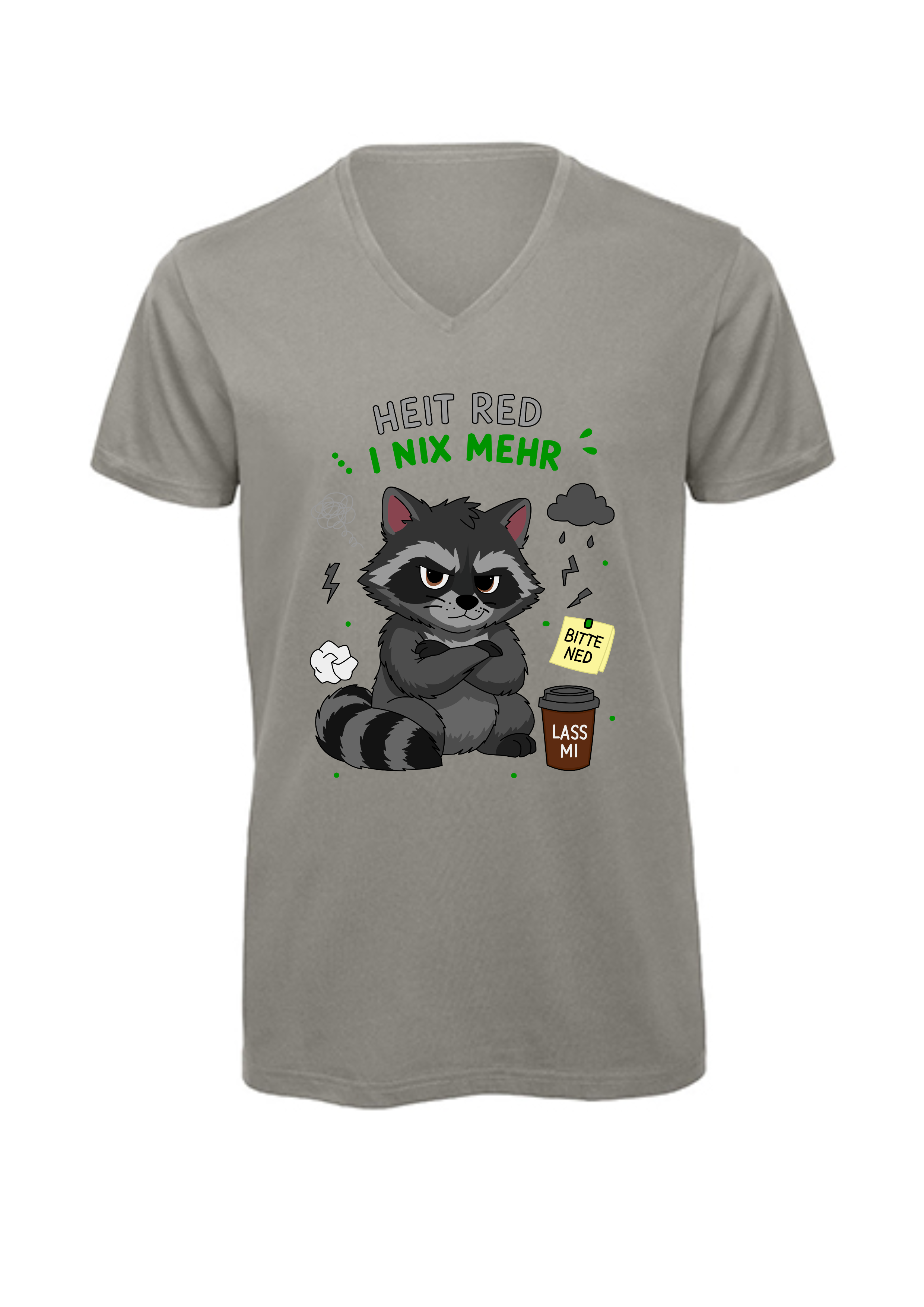 Heit red i nix mehr - Wachbär | T-Shirt Herren V-Ausschnitt