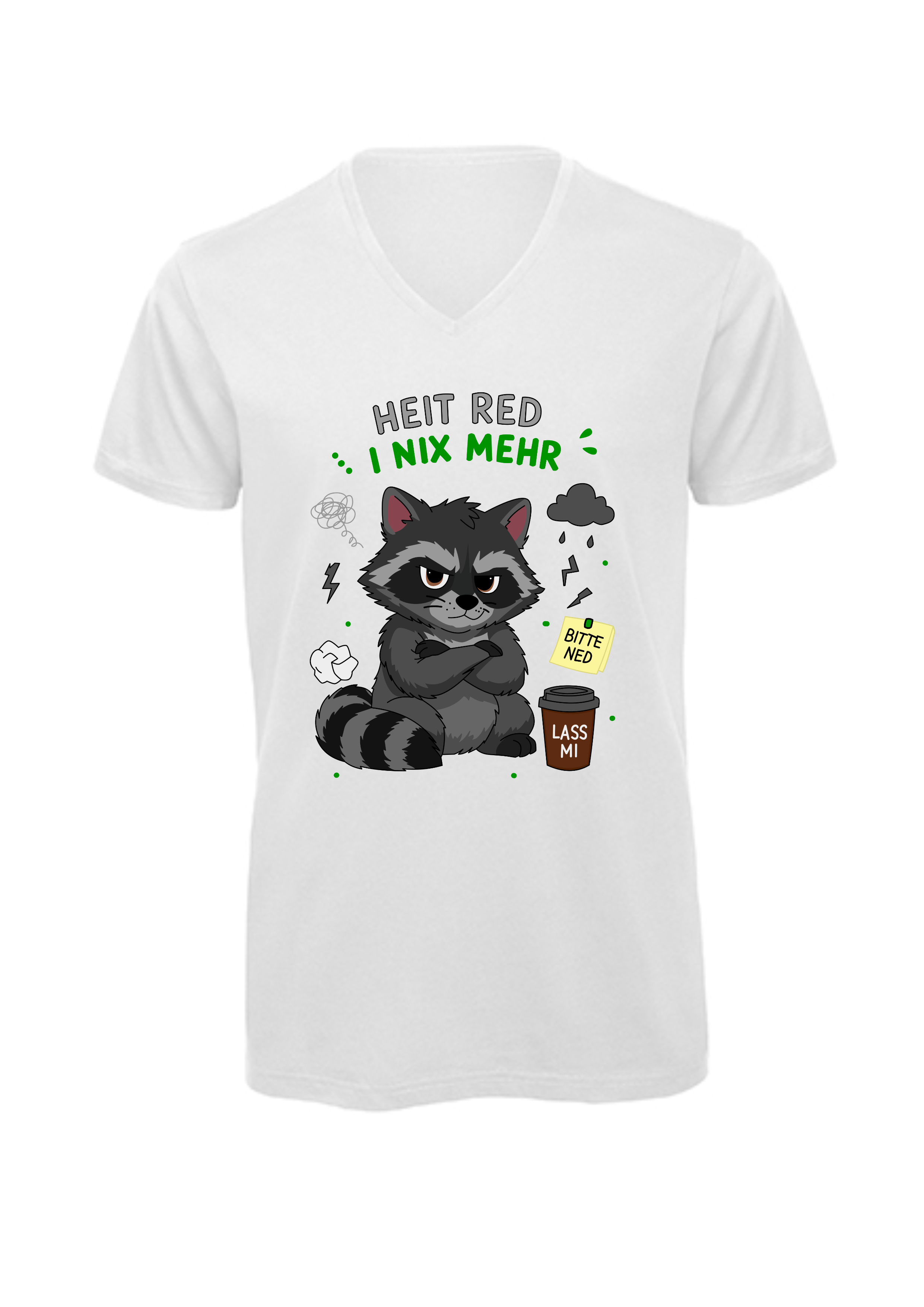 Heit red i nix mehr - Wachbär | T-Shirt Herren V-Ausschnitt