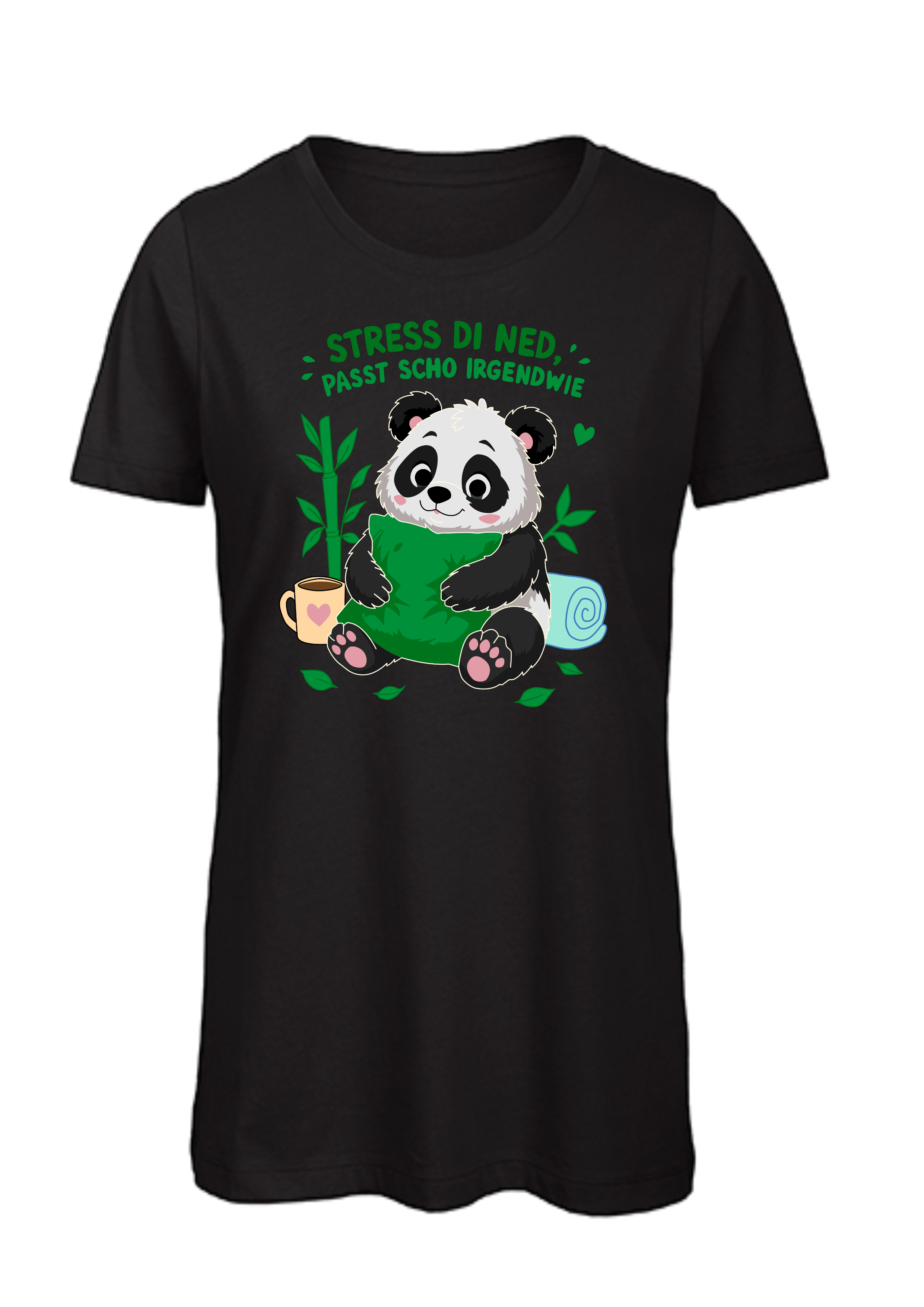 Stress di ned - Panda | Damen T-Shirt Rundhals