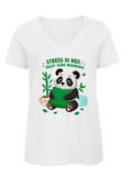 Stress di ned - Panda | Damen T-Shirt V-Ausschnitt