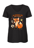 Zu gscheid für den Stress - Fuchs | Damen T-Shirt V-Ausschnitt