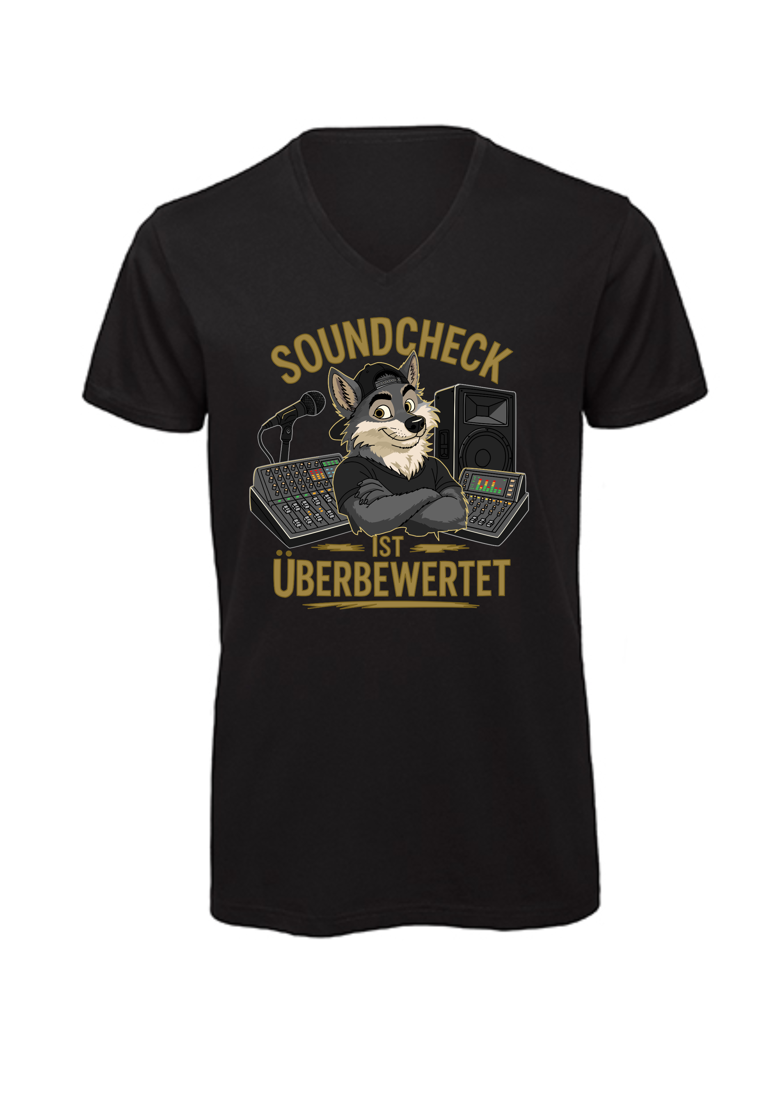 Soundcheck ist überbewertet - Wolf | T-Shirt Herren V-Ausschnitt