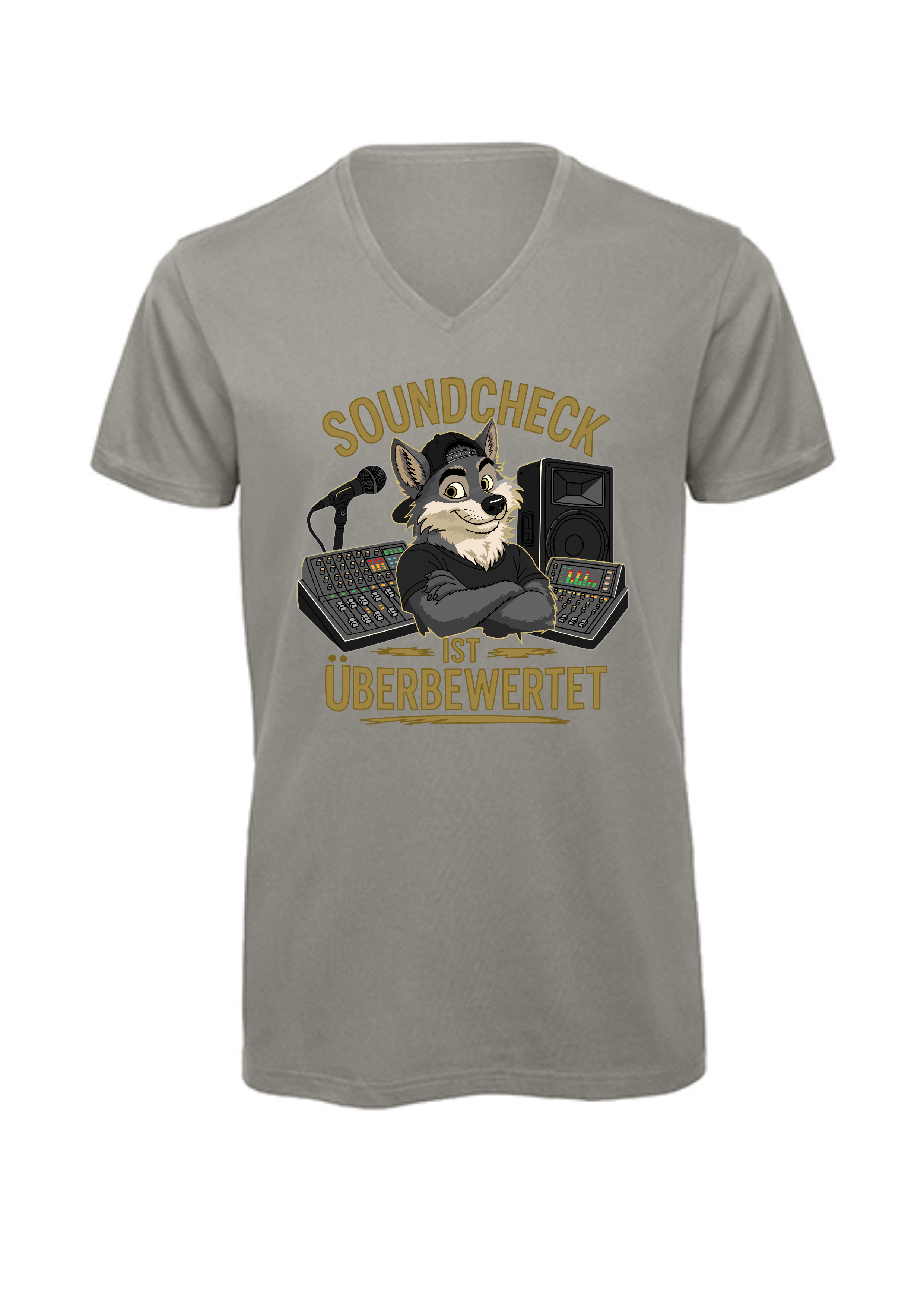 Soundcheck ist überbewertet - Wolf | T-Shirt Herren V-Ausschnitt