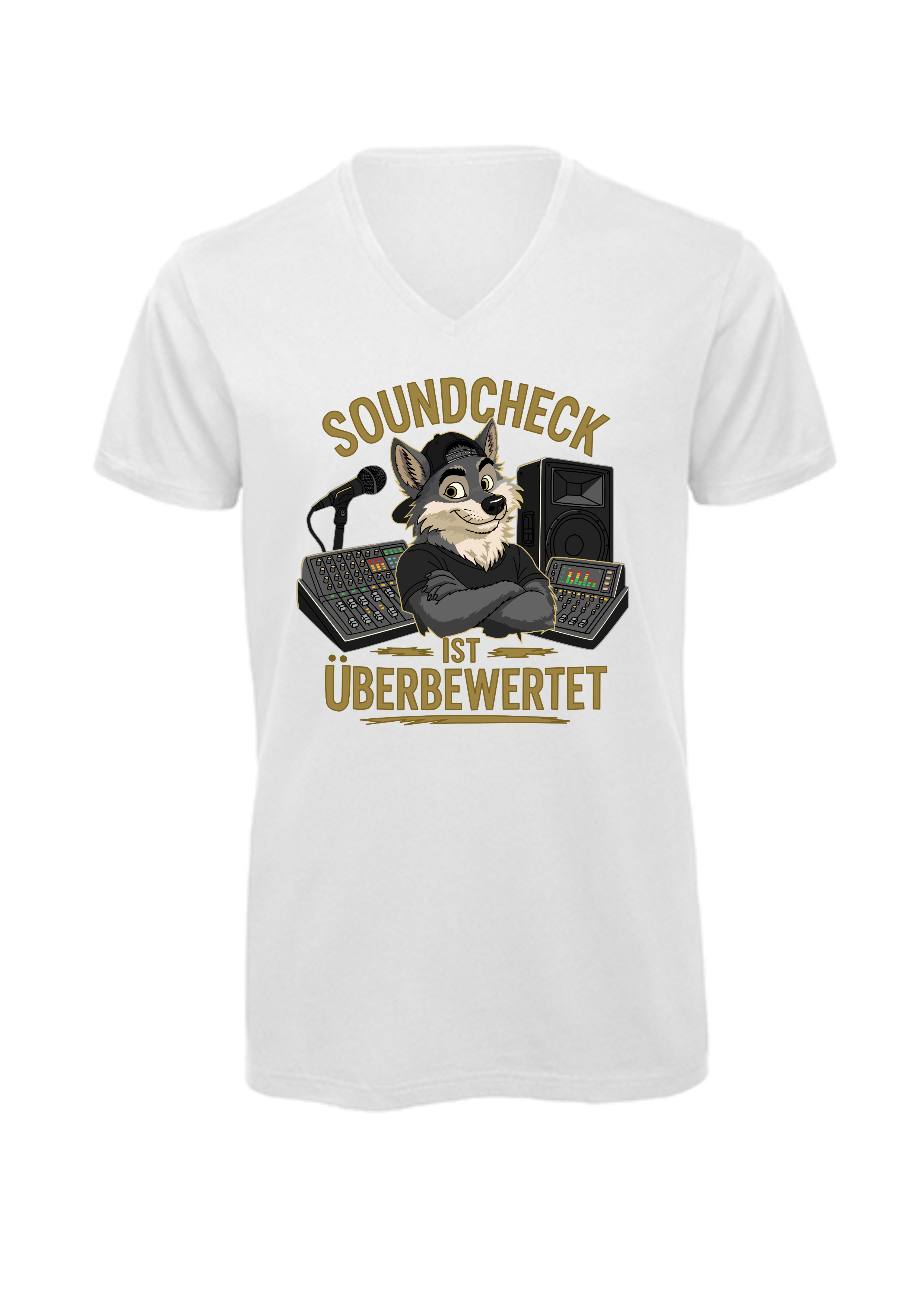 Soundcheck ist überbewertet - Wolf | T-Shirt Herren V-Ausschnitt