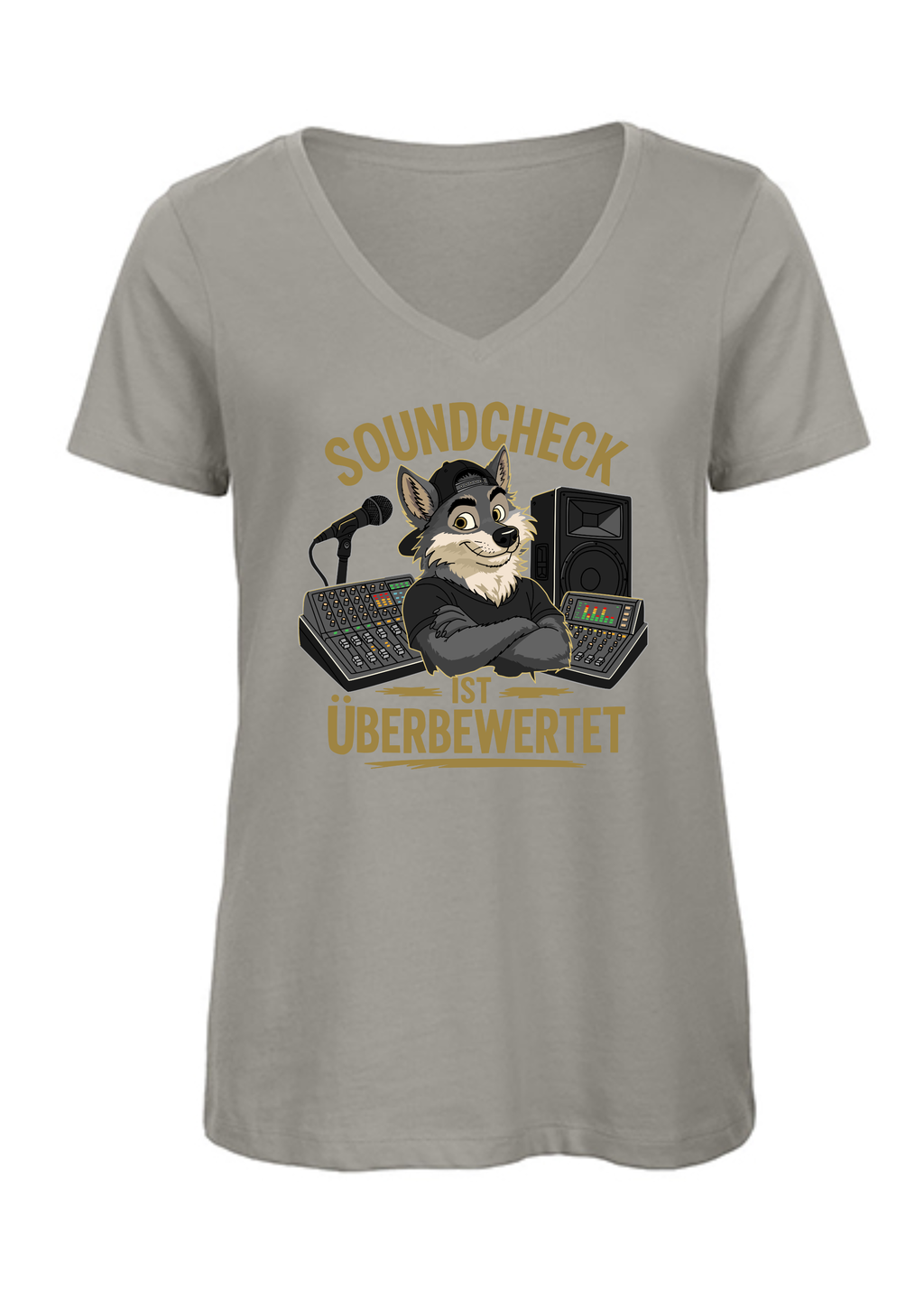 Soundcheck ist überbewertet - Wolf | Damen T-Shirt V-Ausschnitt