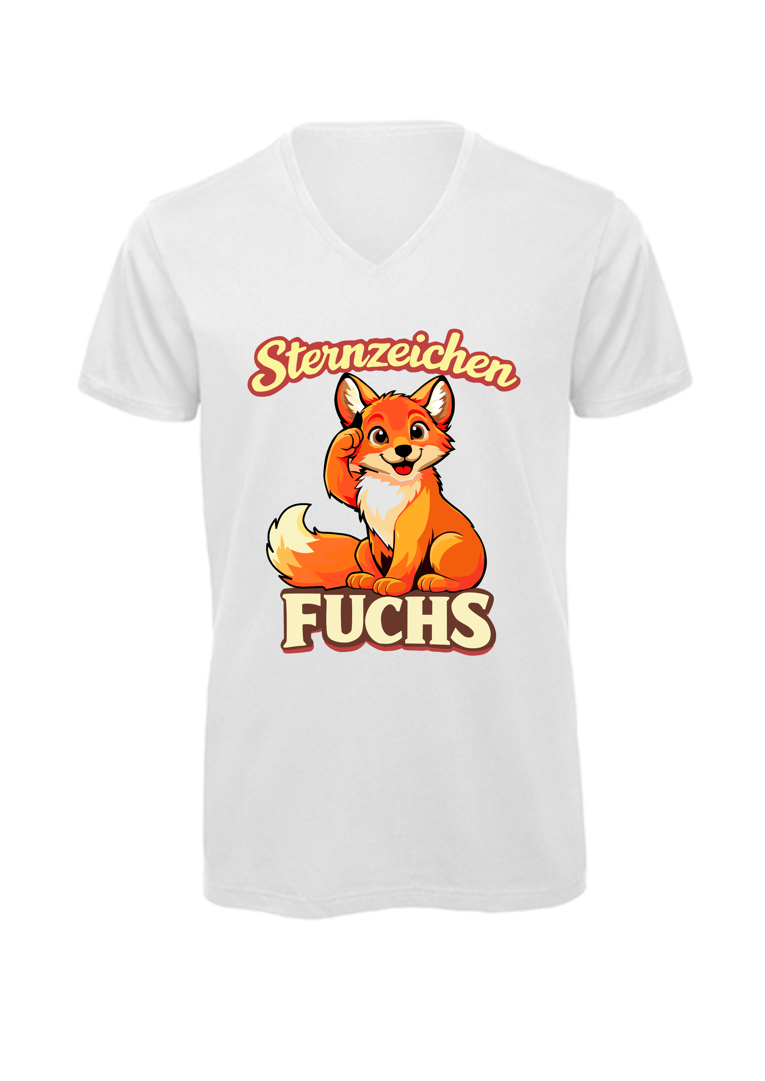 Sternzeichen Fuchs | T-Shirt Herren V-Ausschnitt