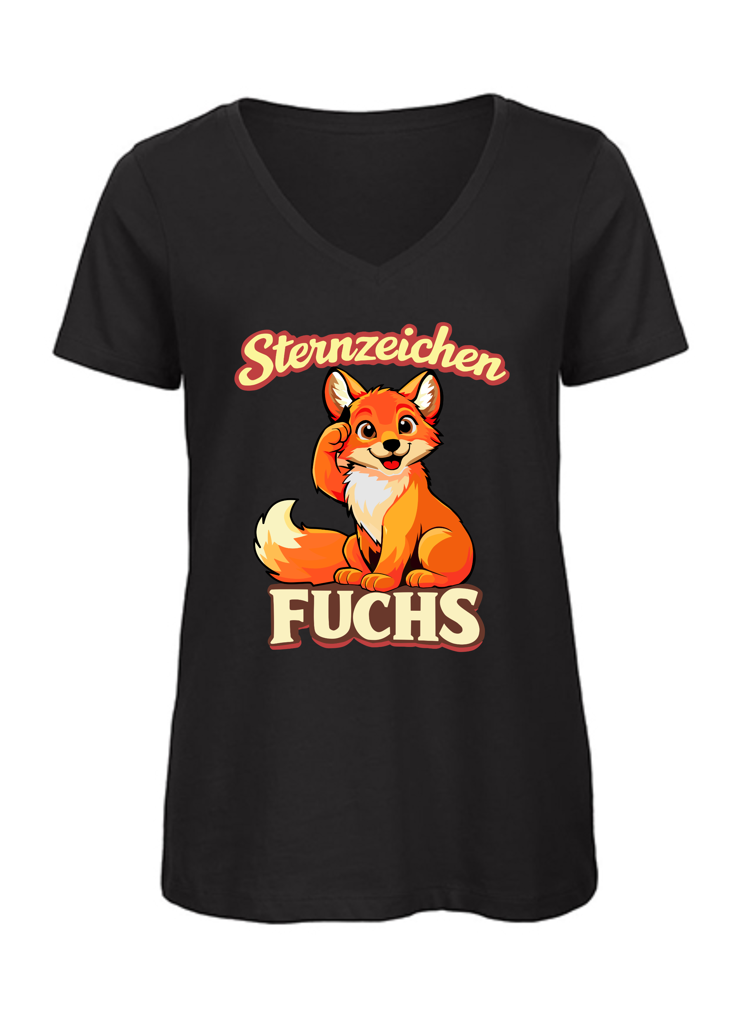 Sternzeichen Fuchs | Damen T-Shirt V-Ausschnitt