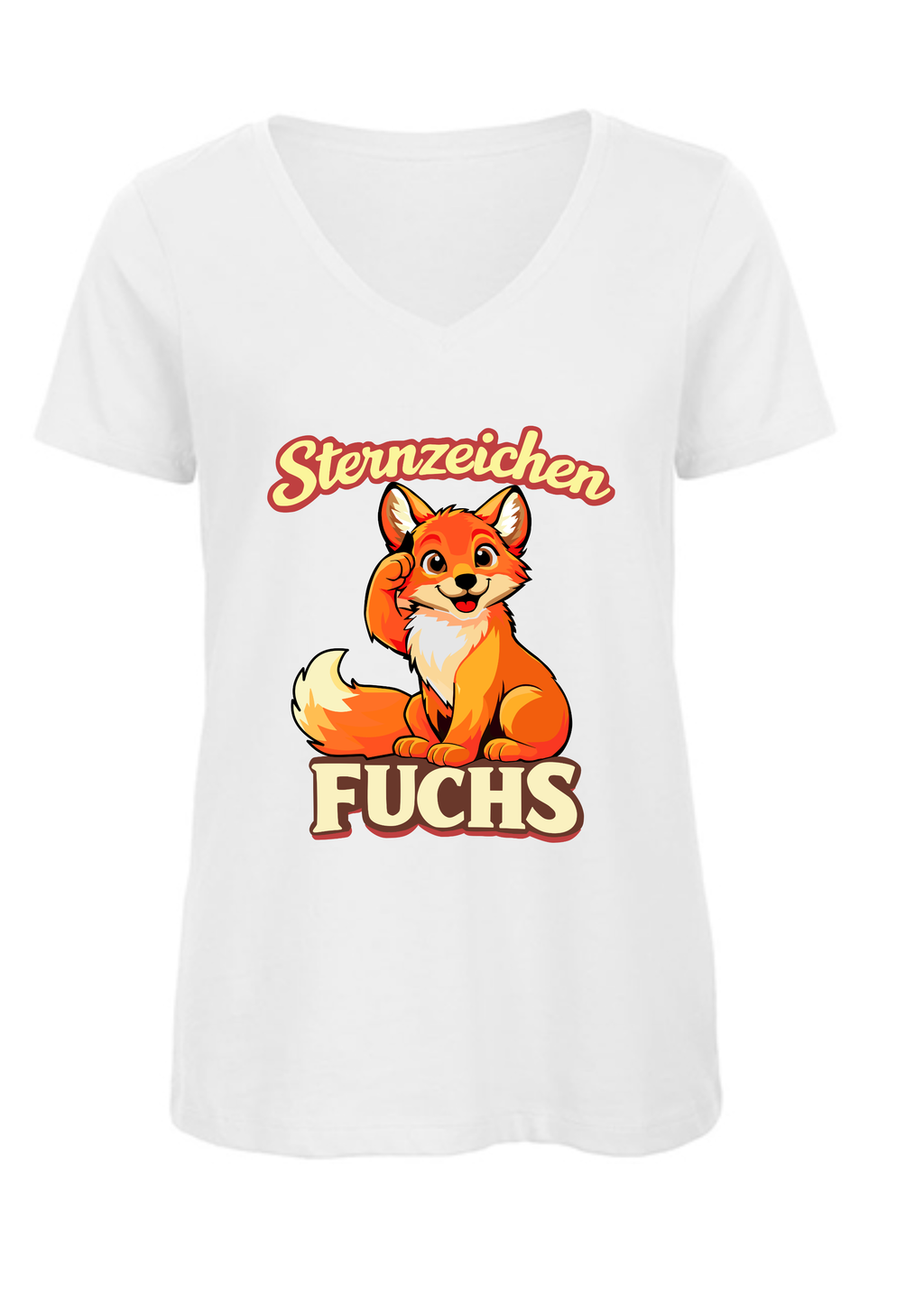 Sternzeichen Fuchs | Damen T-Shirt V-Ausschnitt