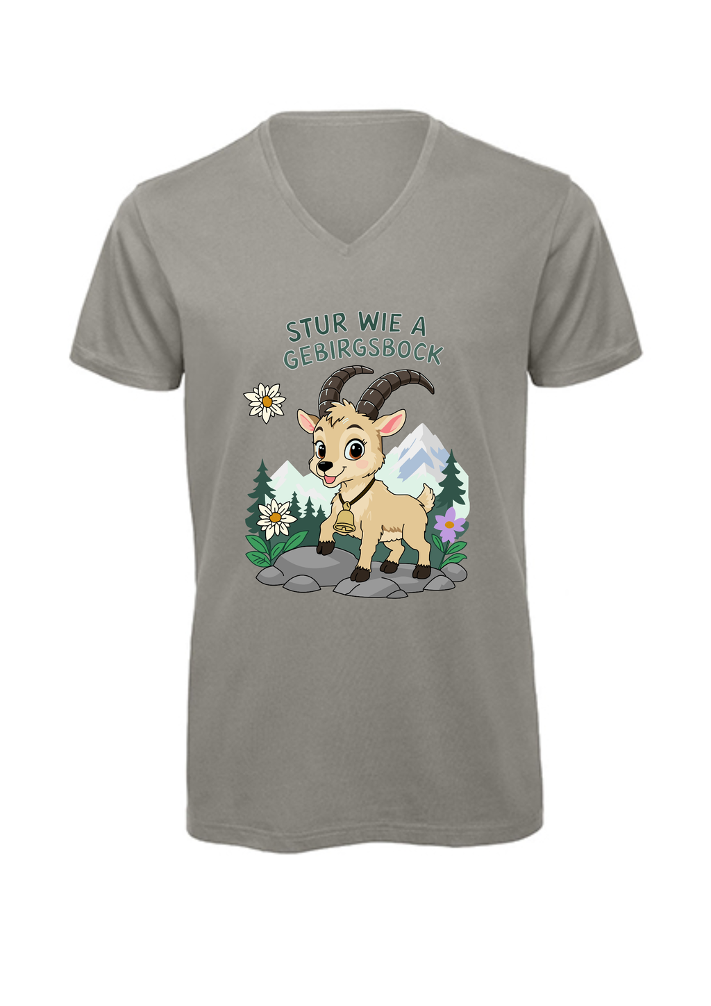 Stur wie a Gebirgsbock | T-Shirt Herren V-Ausschnitt