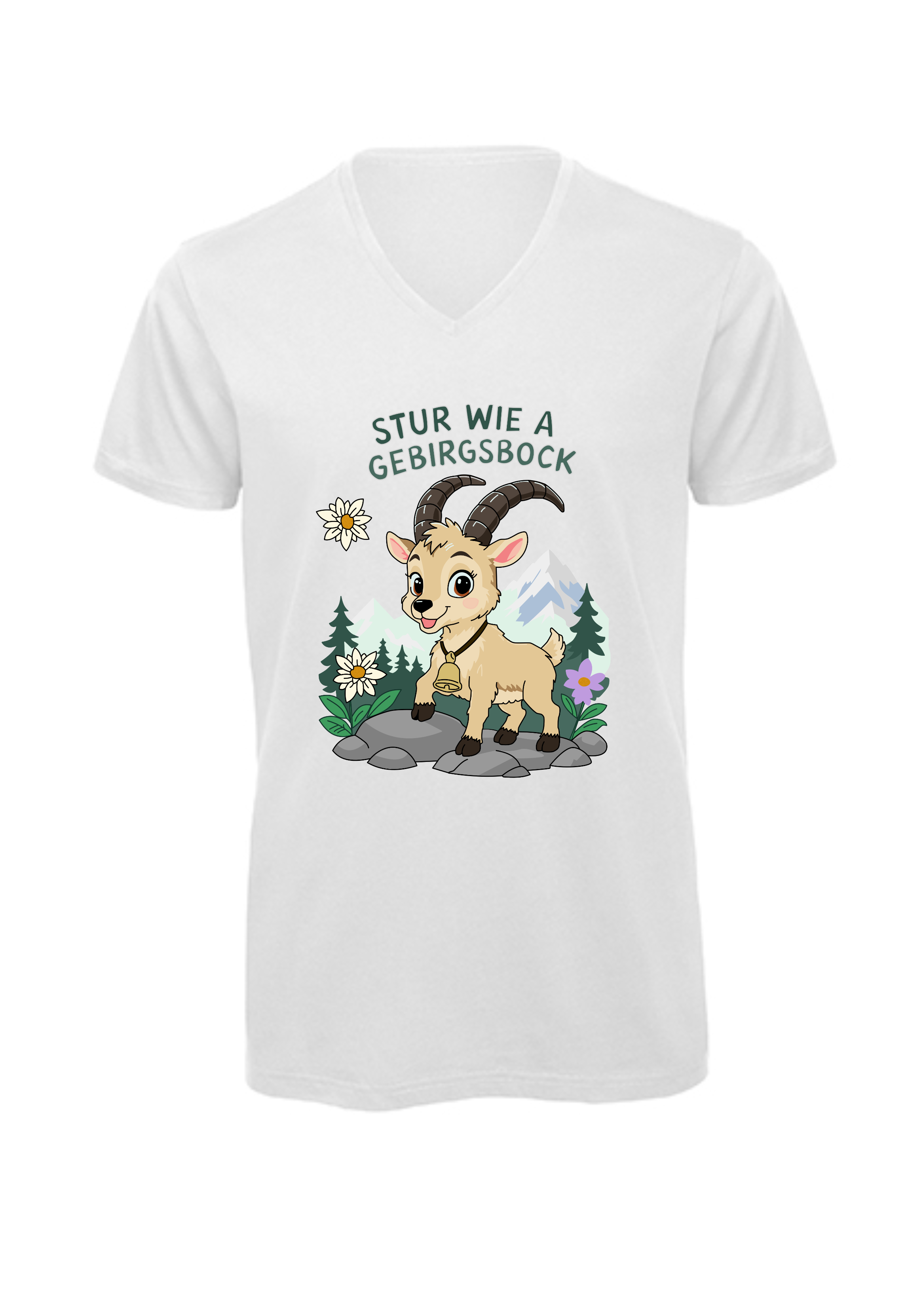 Stur wie a Gebirgsbock | T-Shirt Herren V-Ausschnitt