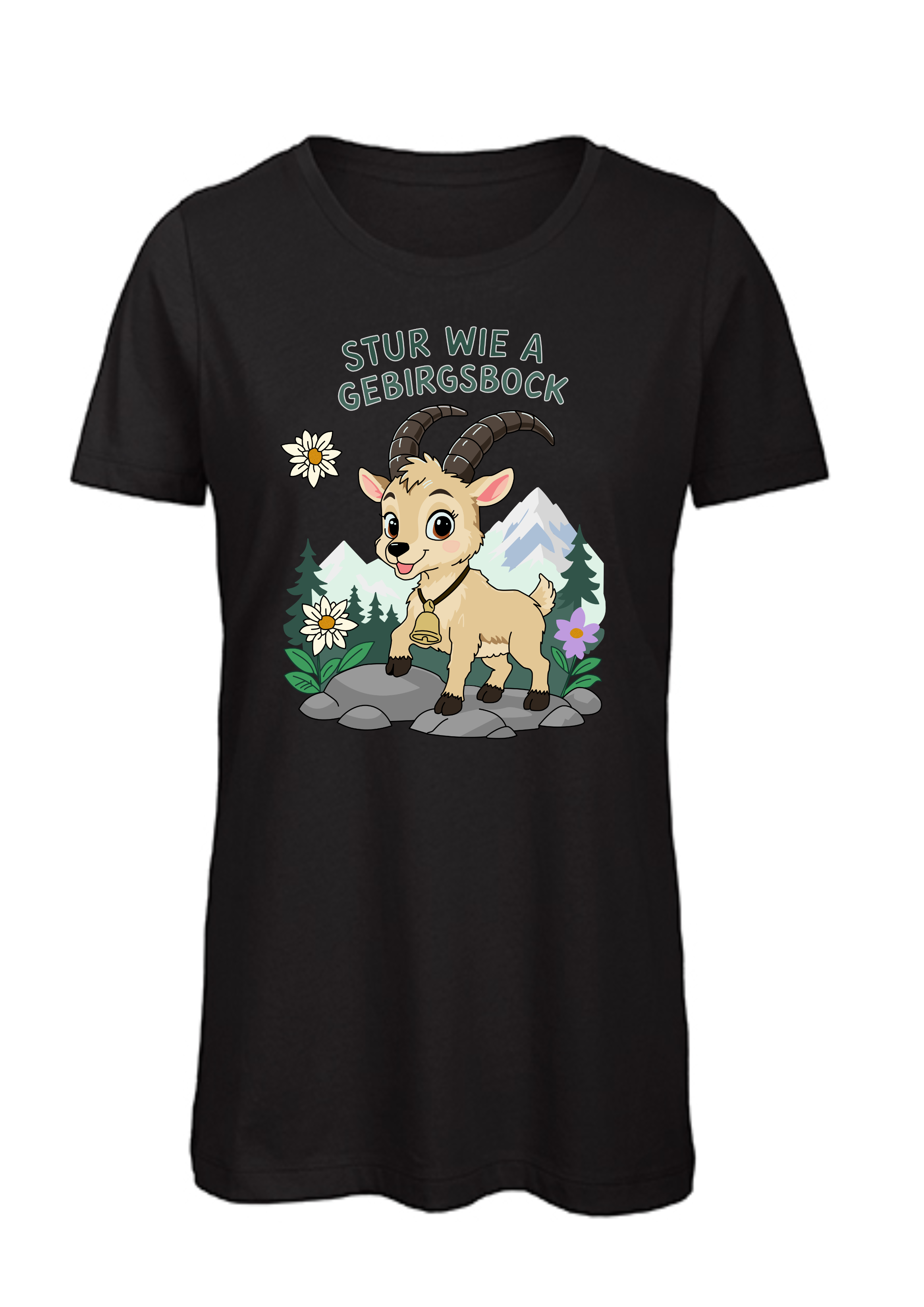 Stur wie a Gebirgsbock | Damen T-Shirt Rundhals