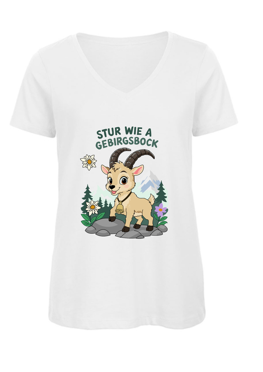 Stur wie a Gebirgsbock | Damen T-Shirt V-Ausschnitt