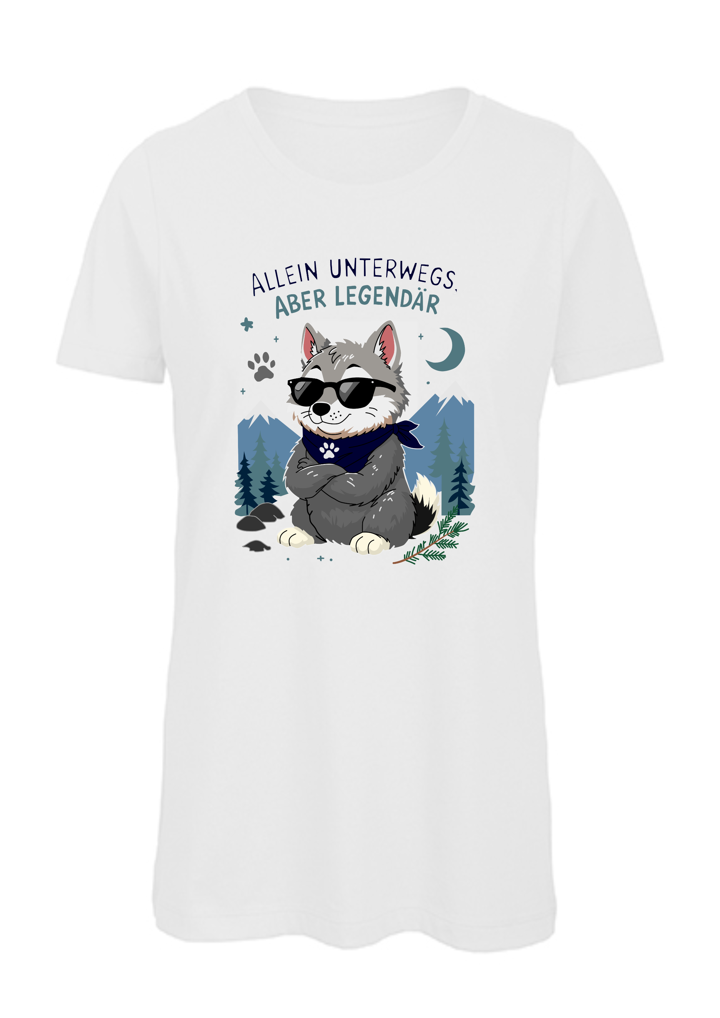 Allein unterwegs, aber legendär - Wolf | Damen T-Shirt Rundhals