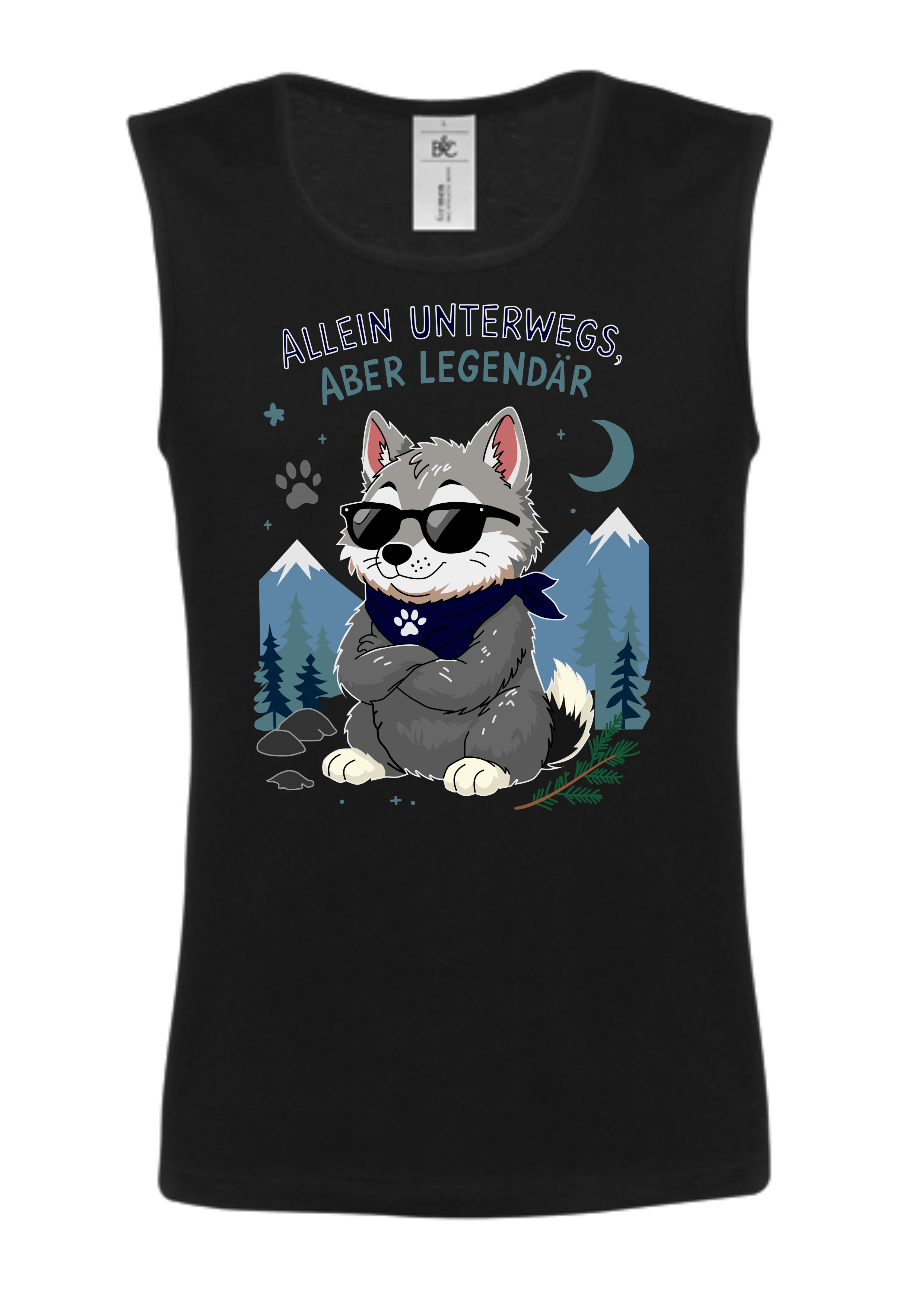Allein unterwegs, aber legendär - Wolf - Tanktop Herren