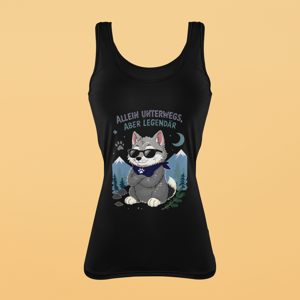 Allein unterwegs, aber legendär - Wolf | Damen-Tanktop