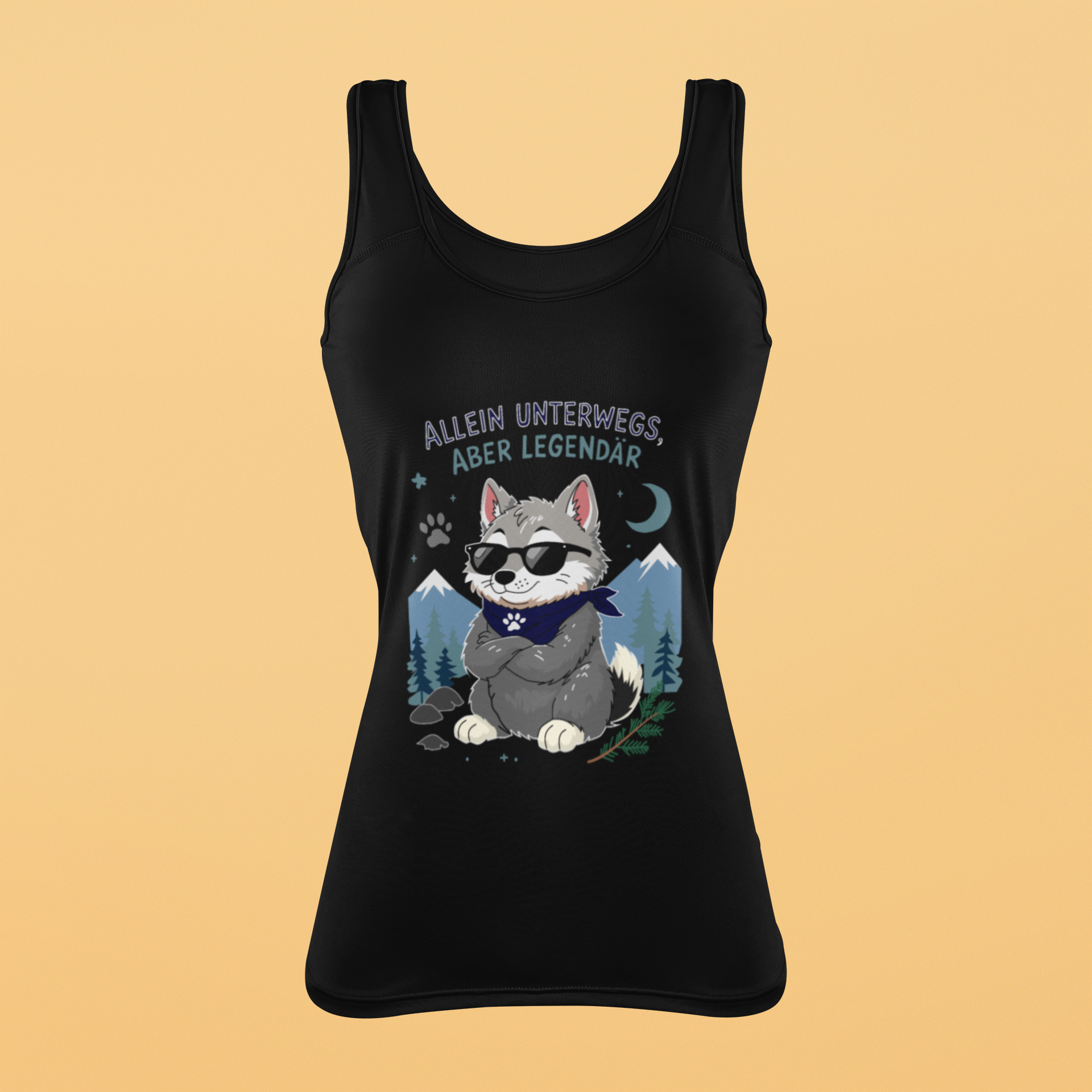 Allein unterwegs, aber legendär - Wolf | Damen-Tanktop