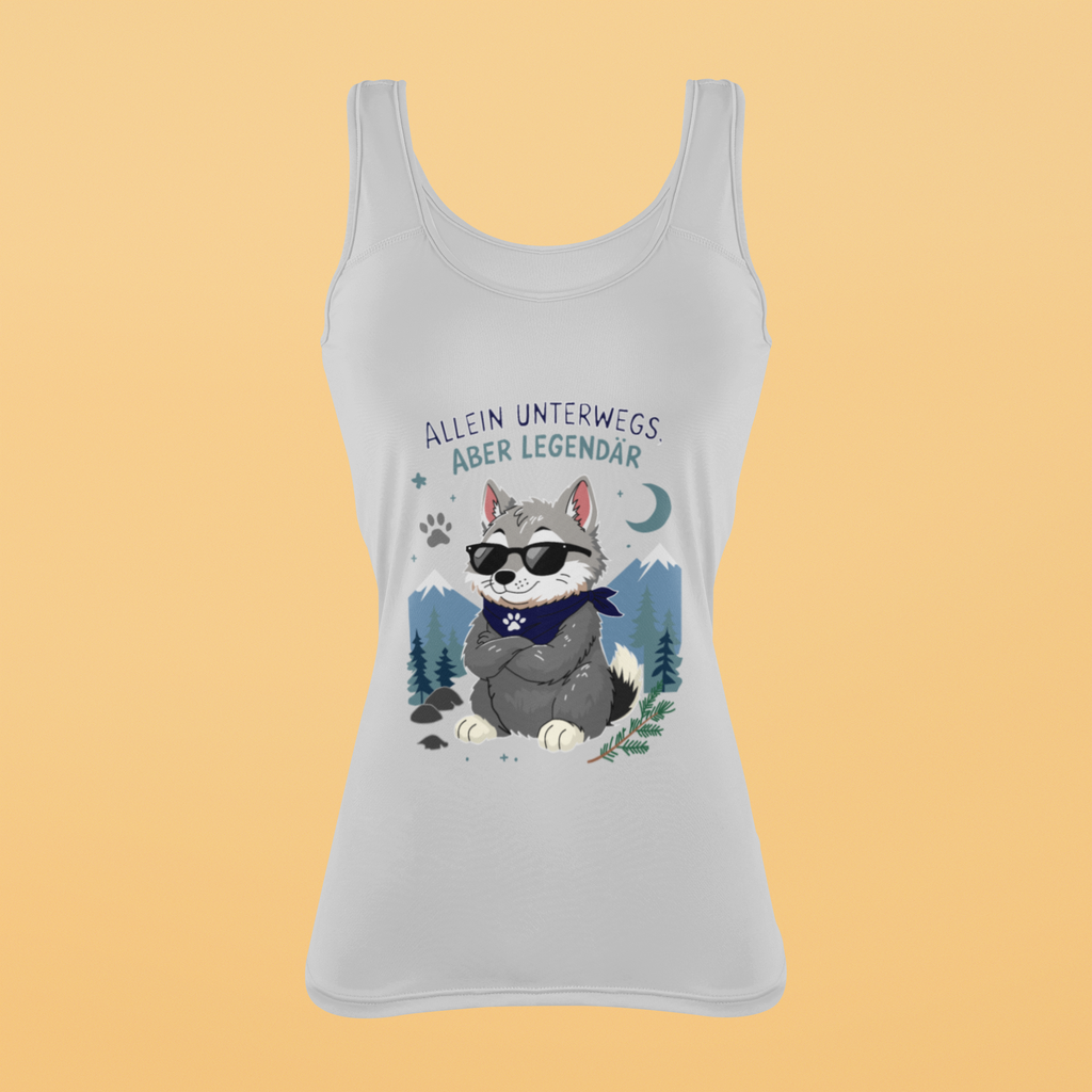 Allein unterwegs, aber legendär - Wolf | Damen-Tanktop