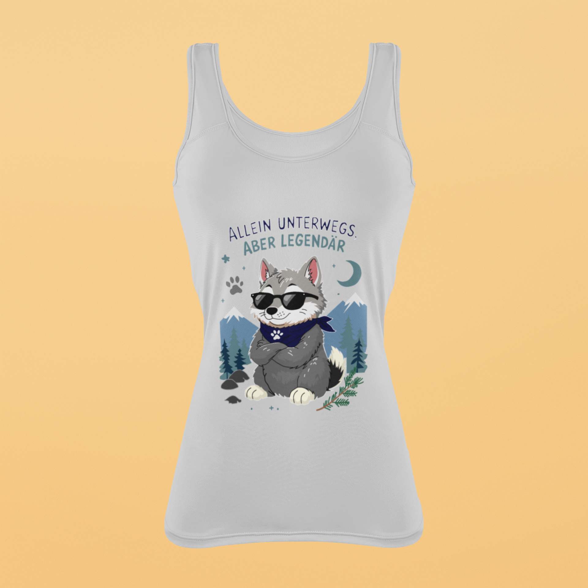 Allein unterwegs, aber legendär - Wolf | Damen-Tanktop
