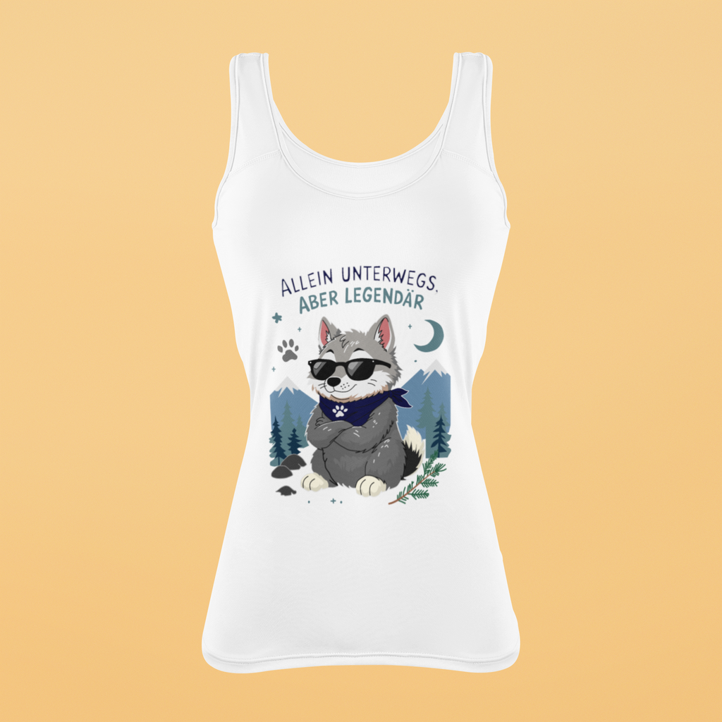 Allein unterwegs, aber legendär - Wolf | Damen-Tanktop