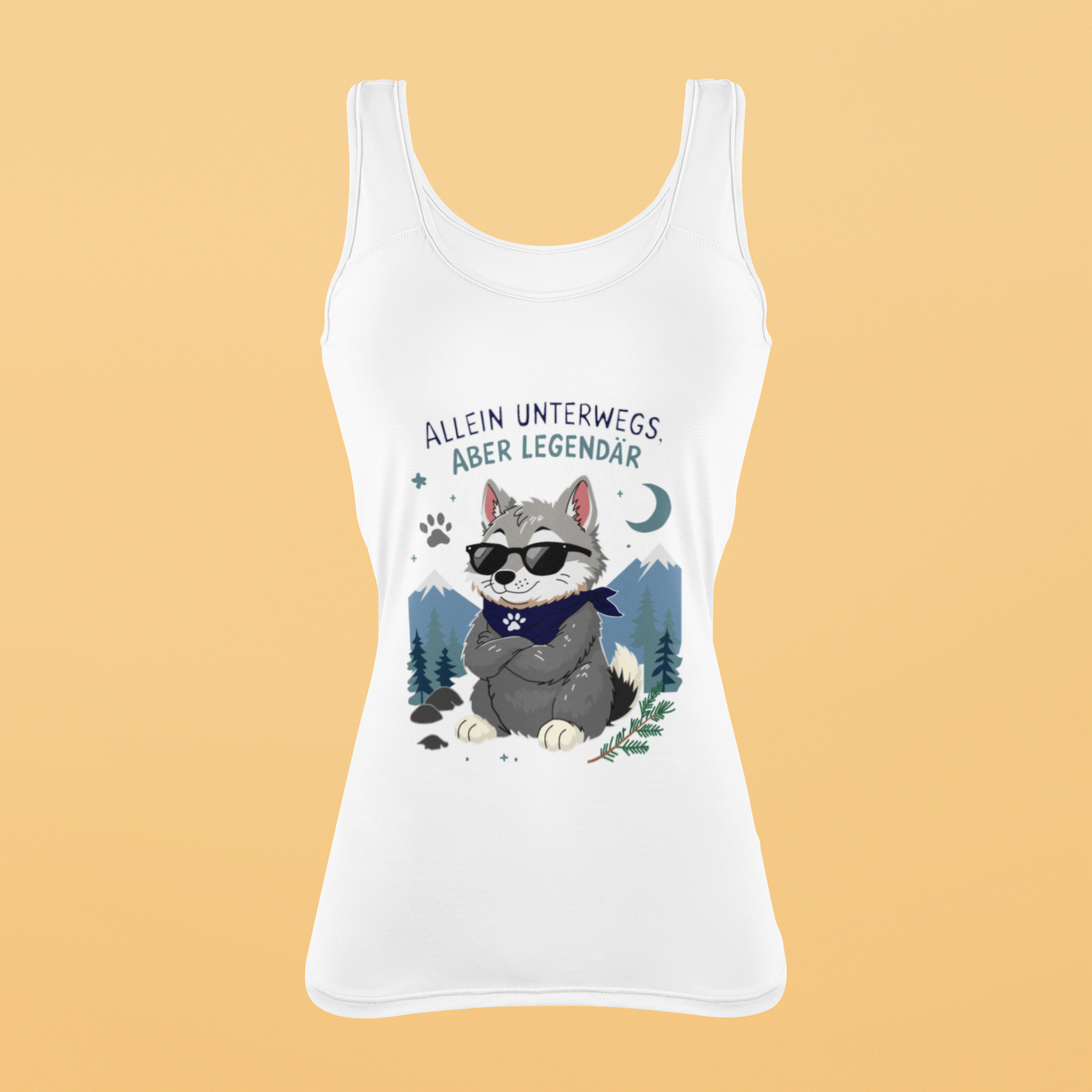 Allein unterwegs, aber legendär - Wolf | Damen-Tanktop