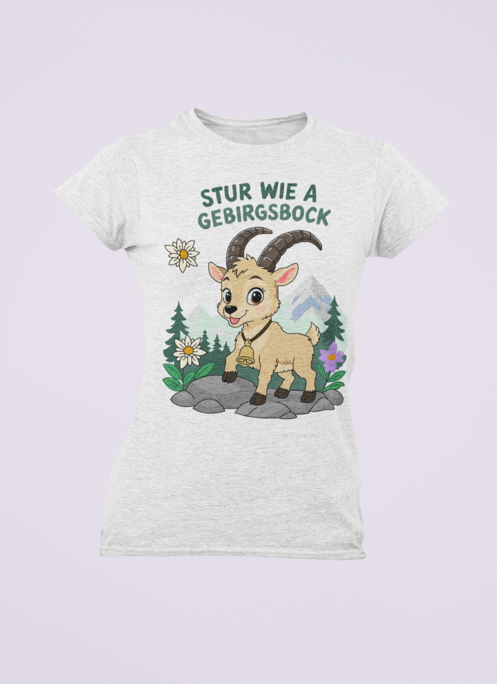 Stur wie a Gebirgsbock | Damen T-Shirt Rundhals