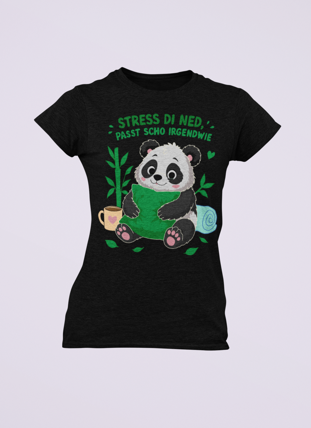 Stress di ned - Panda | Damen T-Shirt Rundhals