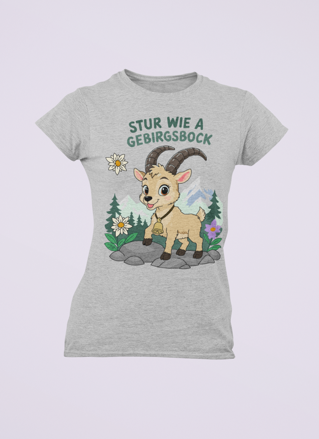 Stur wie a Gebirgsbock | Damen T-Shirt Rundhals