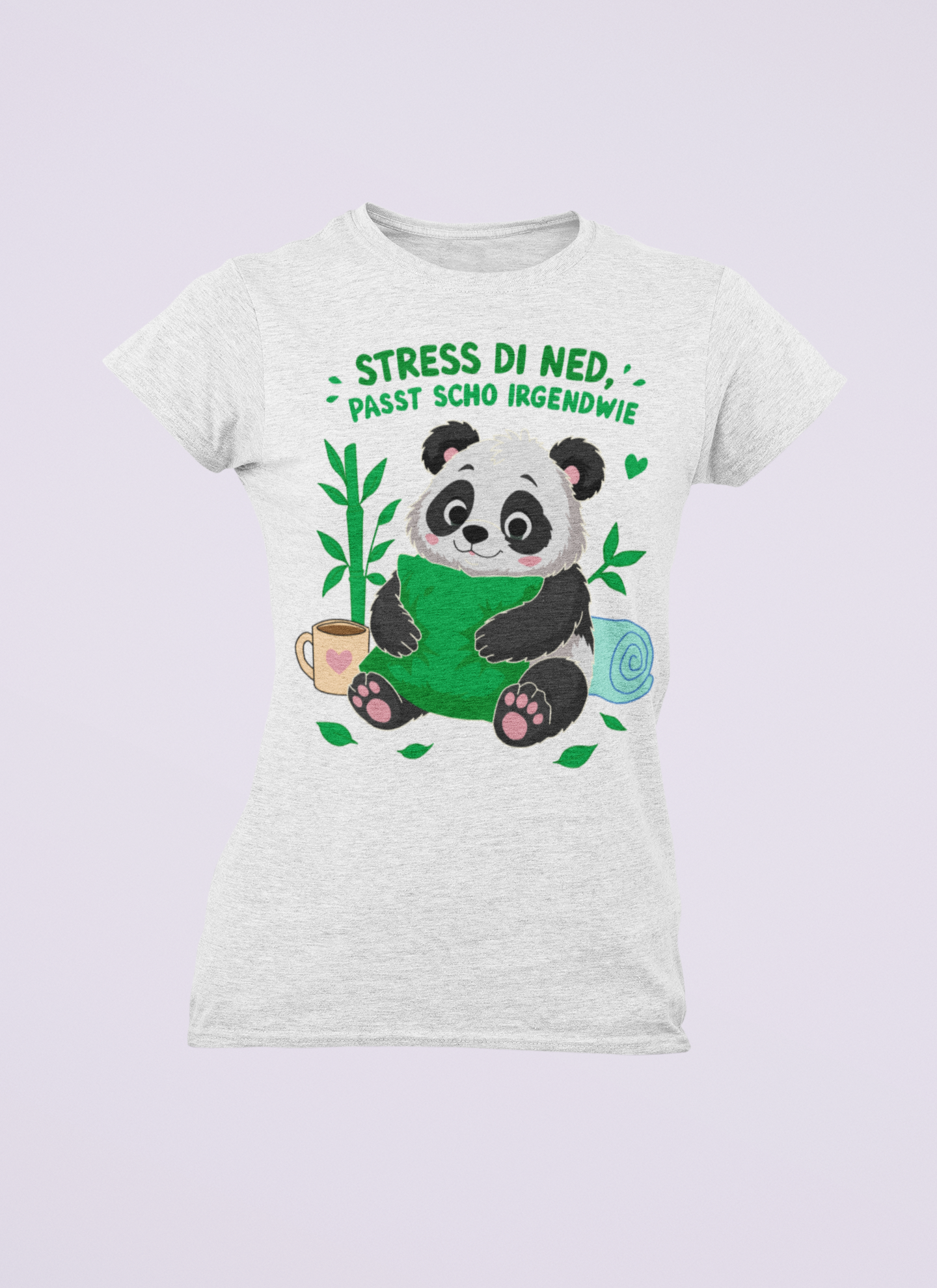 Stress di ned - Panda | Damen T-Shirt Rundhals