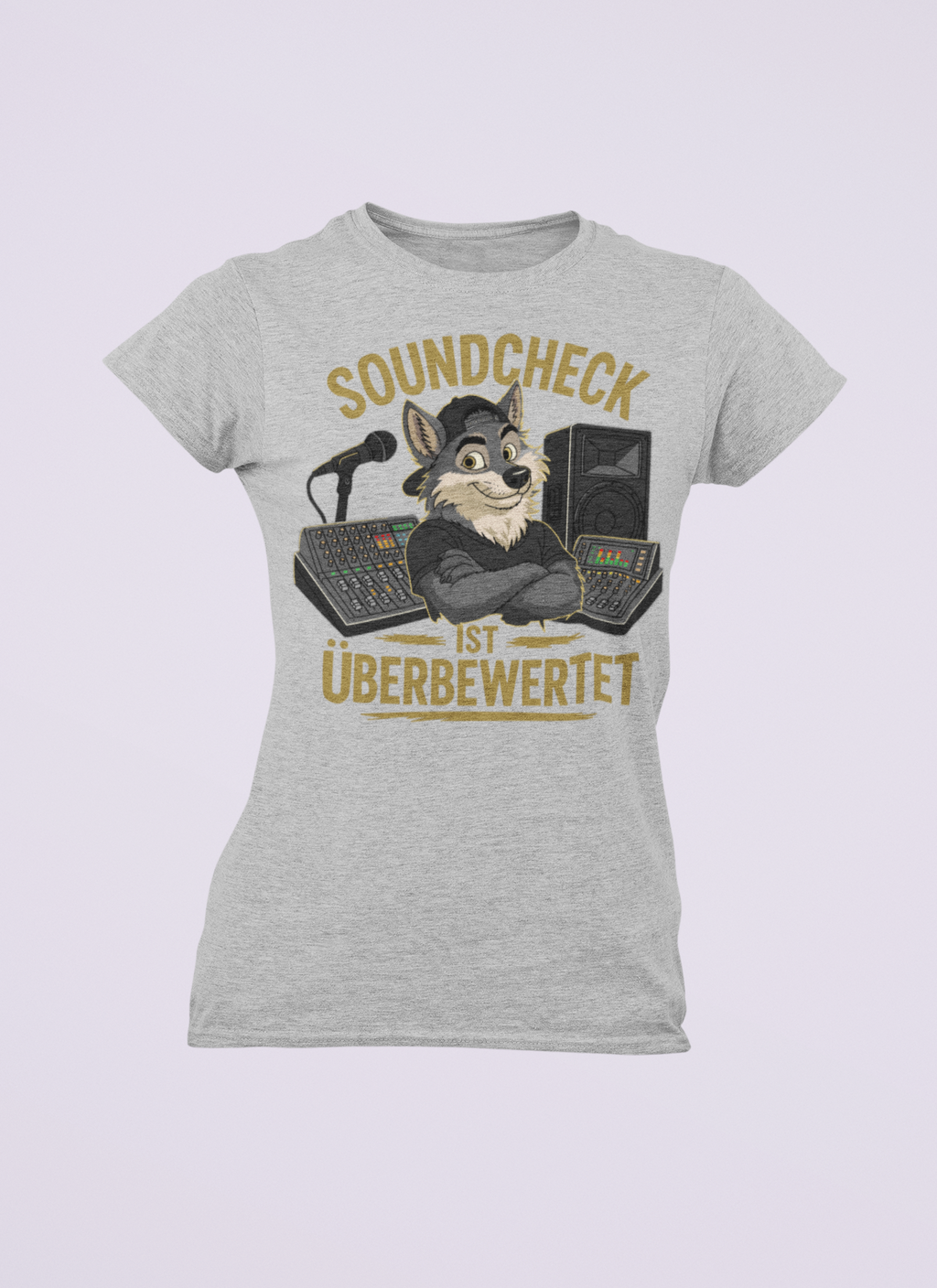 Soundcheck ist überbewertet - Wolf | Damen T-Shirt Rundhals